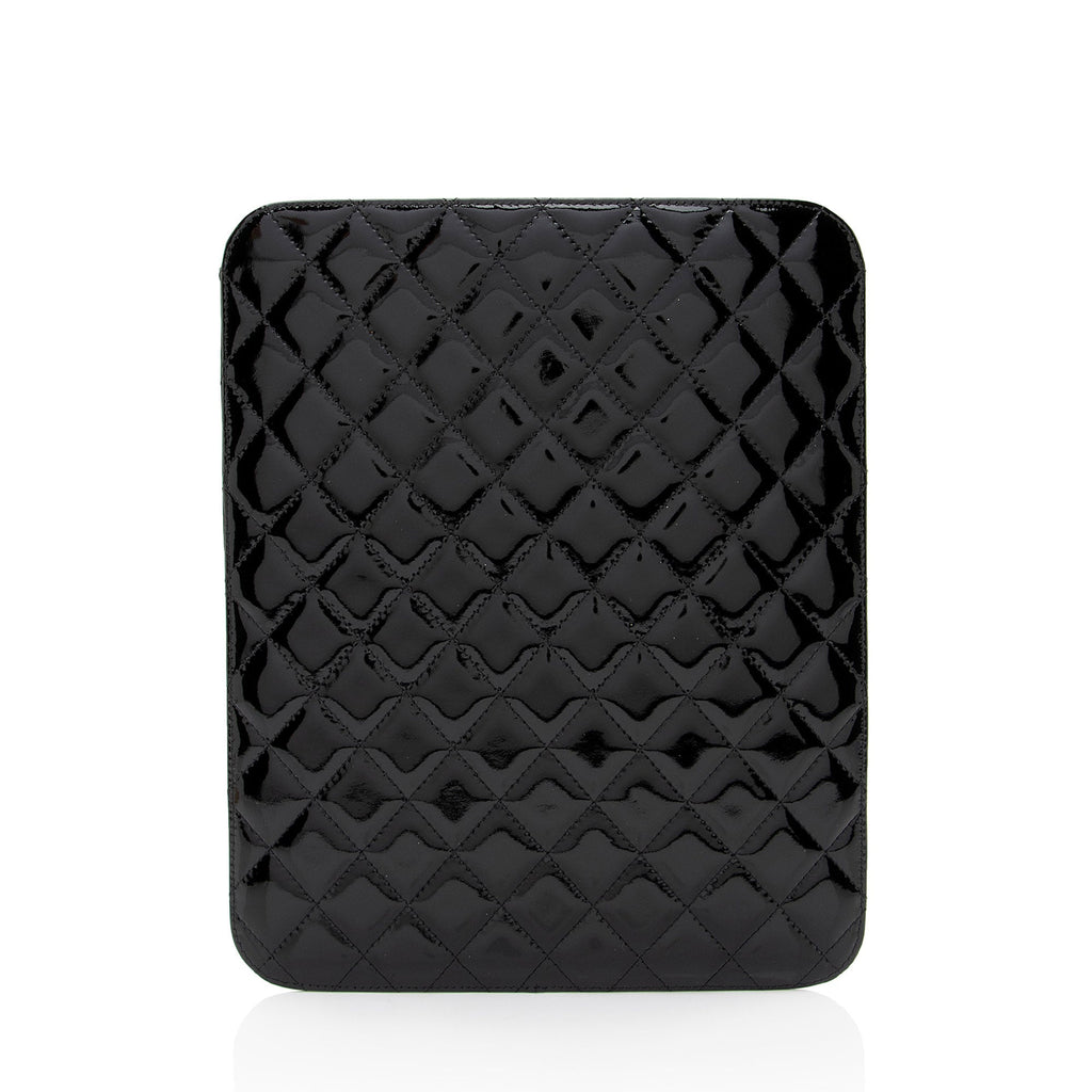 Chanel Patent Leather CC Brilliant iPad Case (SHF-erdd74)