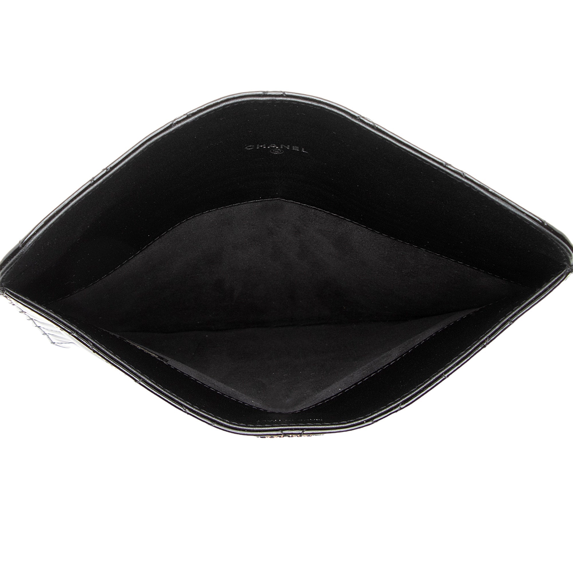 Chanel Patent Leather CC Brilliant iPad Case (SHF-erdd74)