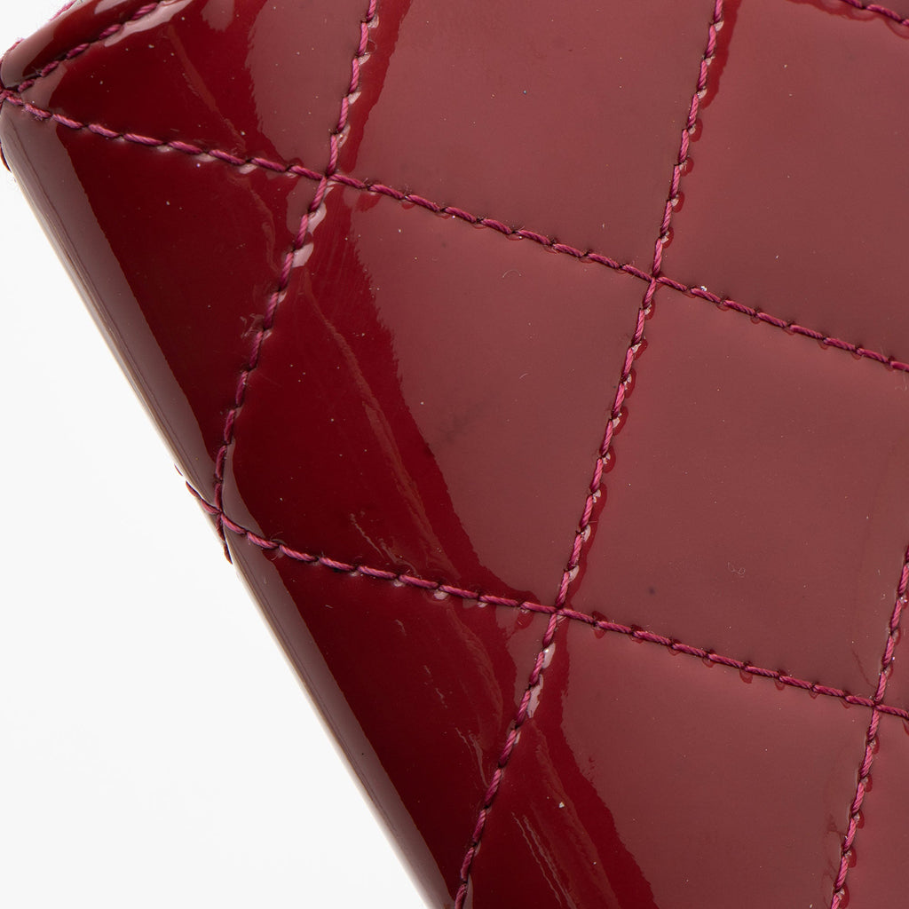 Chanel Patent Leather CC Zip Around Wallet