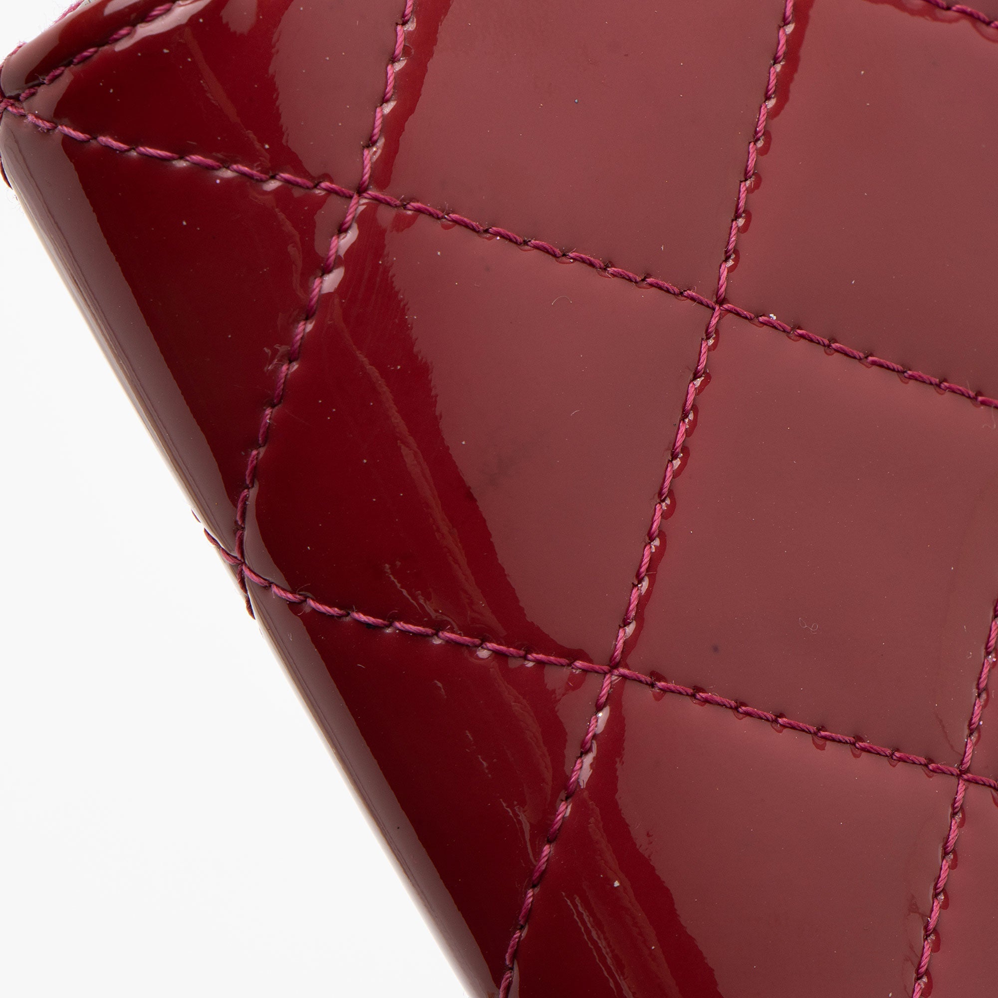 Chanel Patent Leather CC Zip Around Wallet