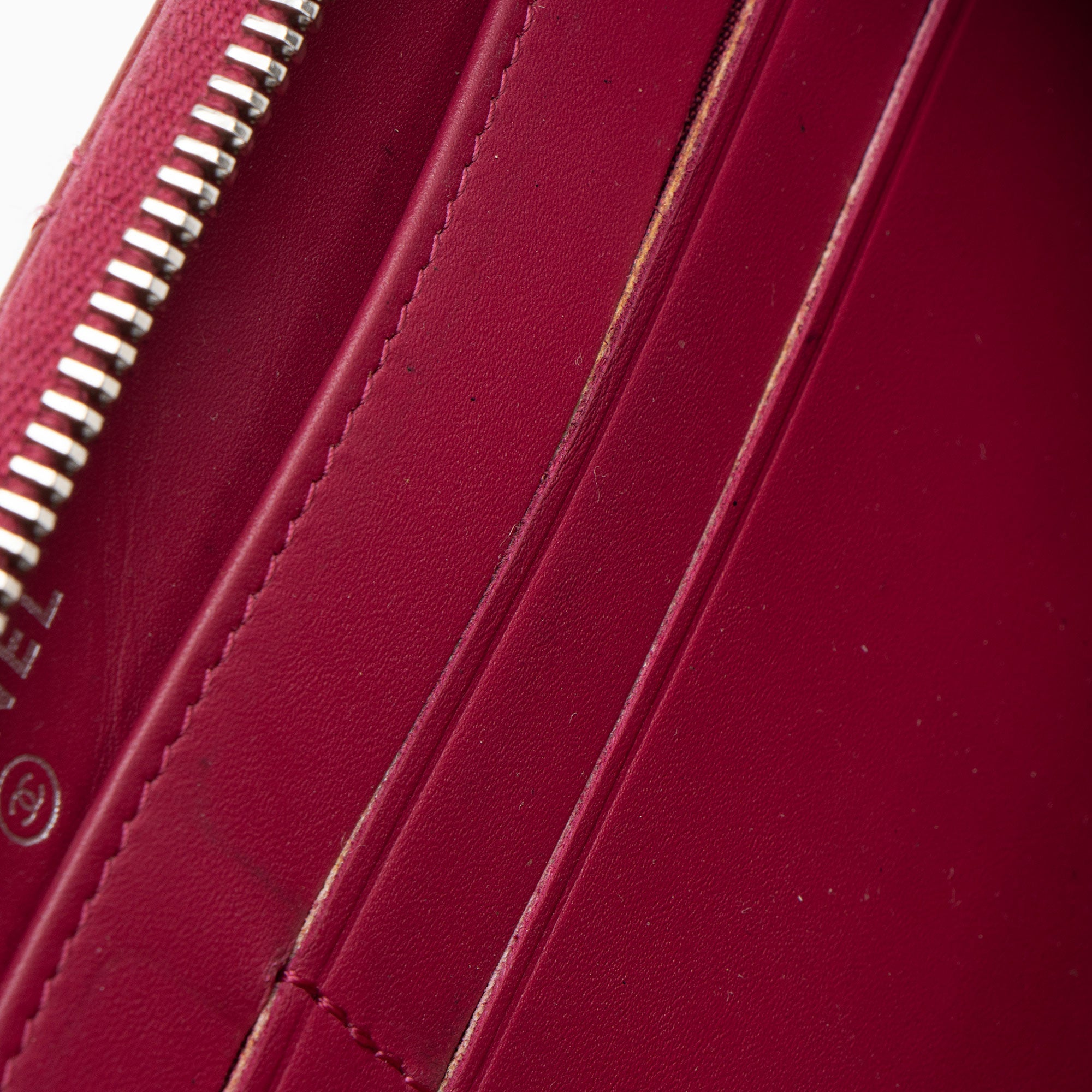 Chanel Patent Leather CC Zip Around Wallet