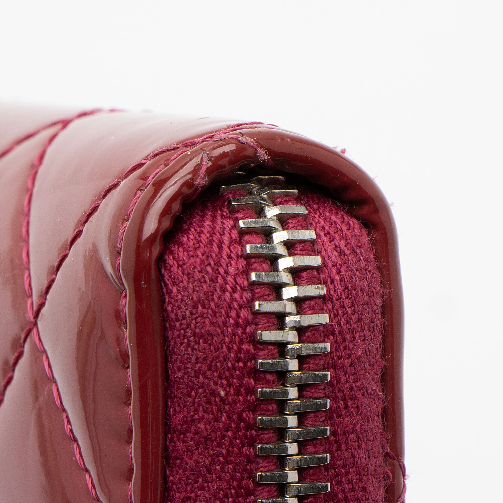 Chanel Patent Leather CC Zip Around Wallet