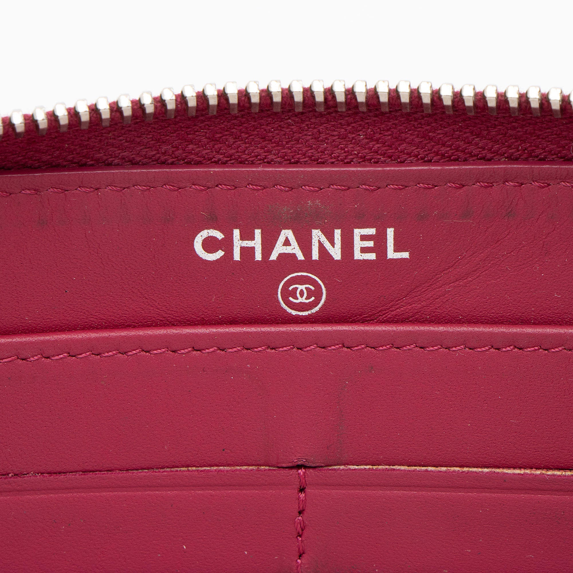 Chanel Patent Leather CC Zip Around Wallet