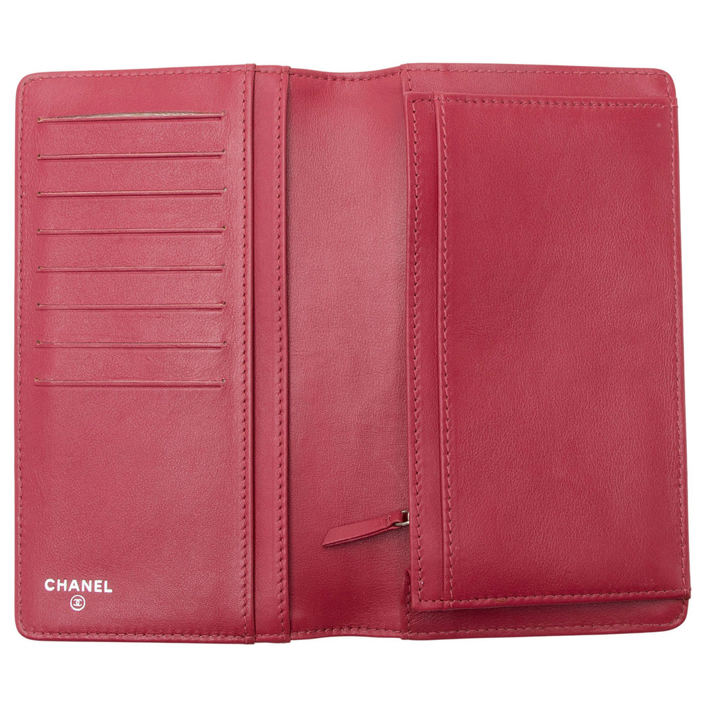 Chanel Patent Leather Camellia CC Yen Wallet