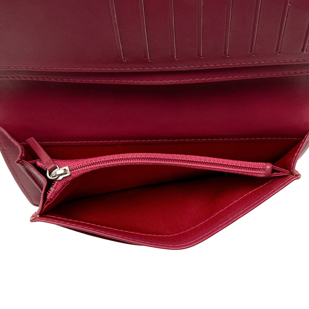 Chanel Patent Leather Camellia CC Yen Wallet
