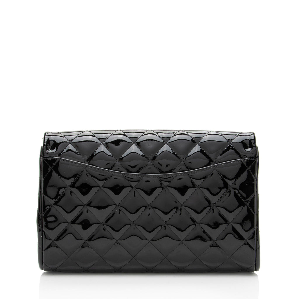 Chanel Patent Leather Classic Chain Flap Clutch