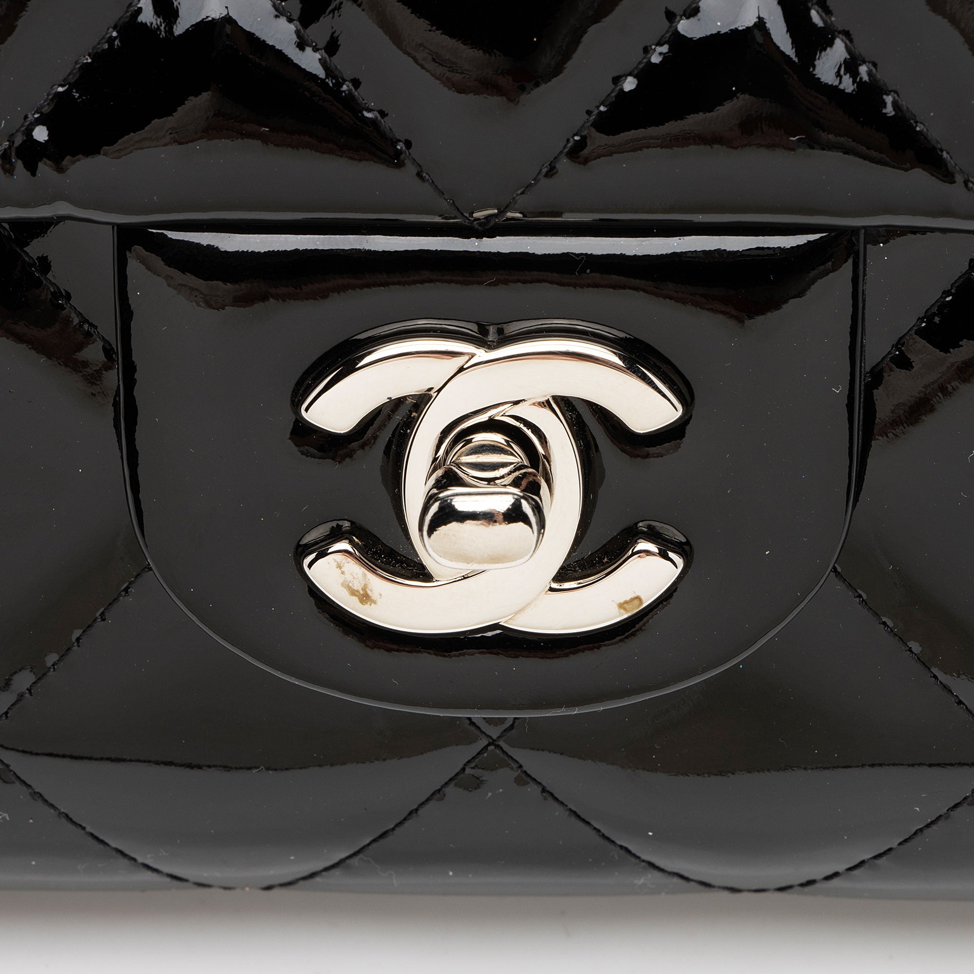 Chanel Patent Leather Classic Chain Flap Clutch