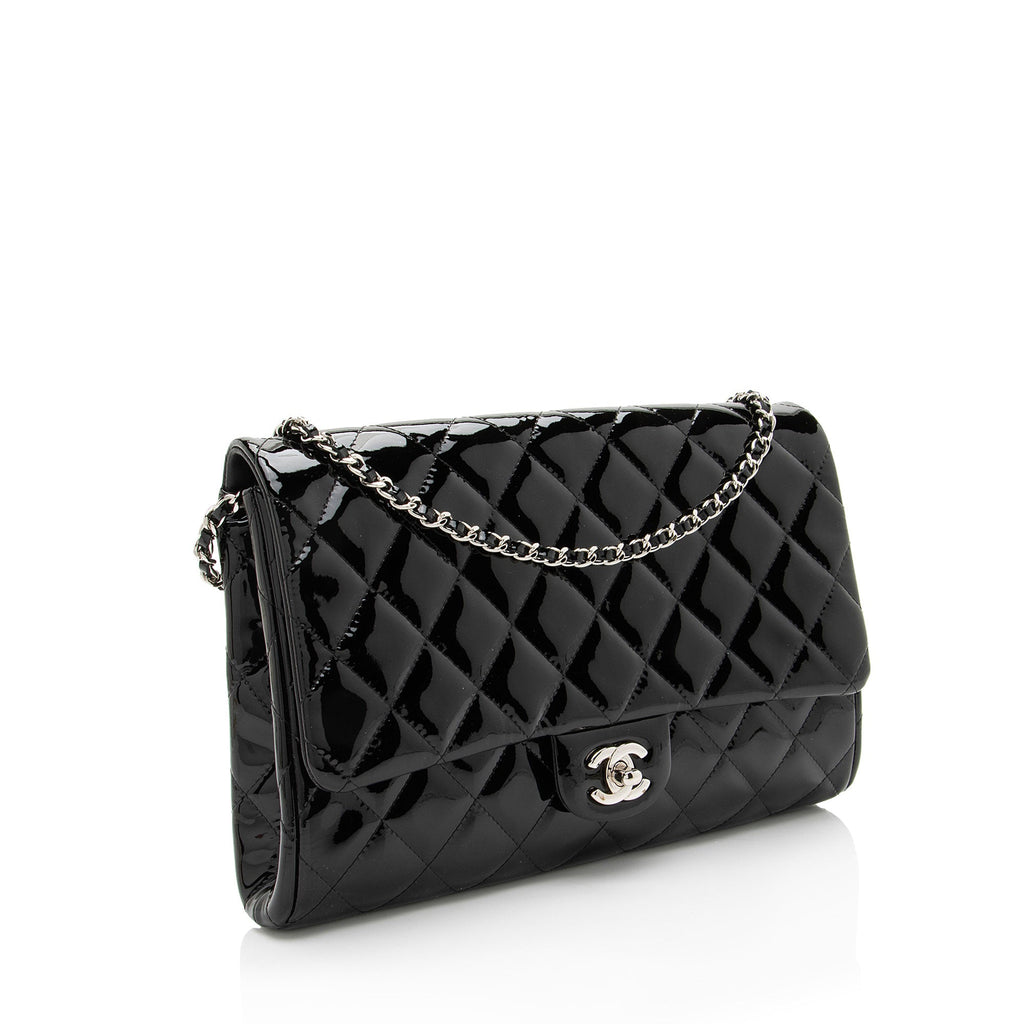Chanel Patent Leather Classic Chain Flap Clutch
