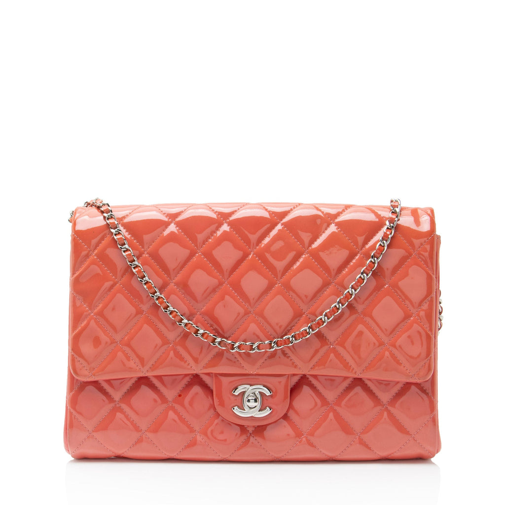 Chanel Patent Leather Classic Chain Flap Clutch