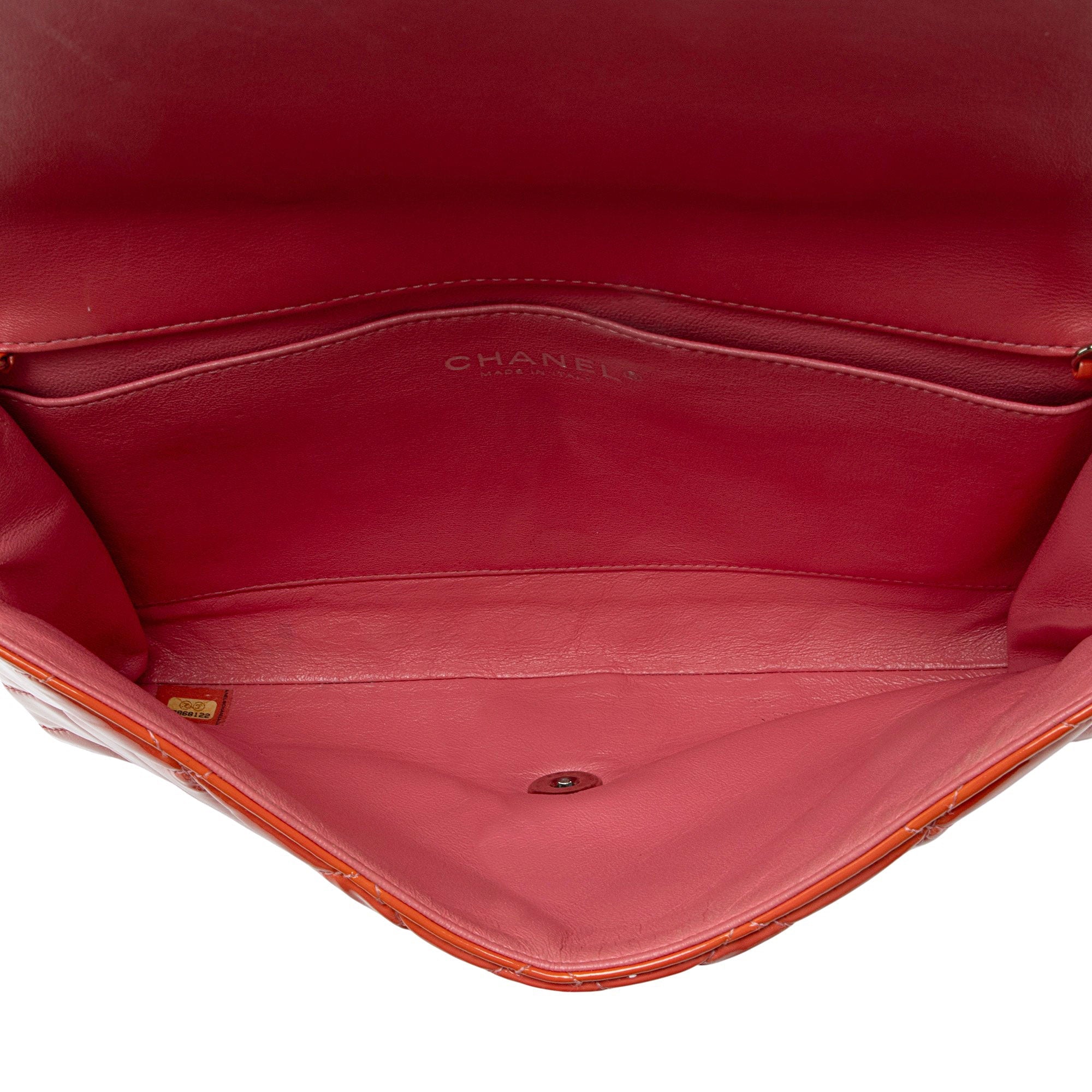 Chanel Patent Leather Classic Chain Flap Clutch