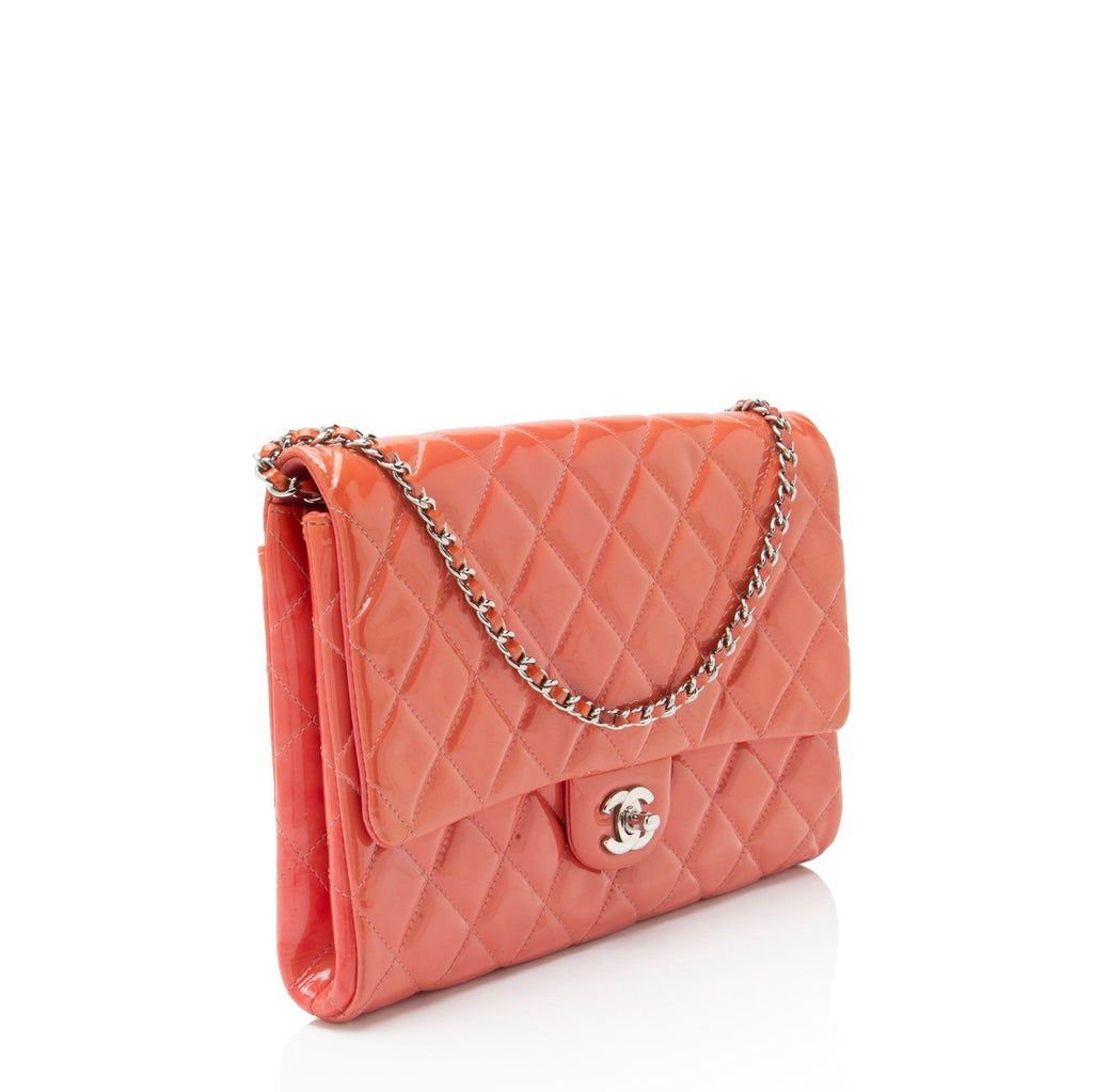 Chanel Patent Leather Classic Chain Flap Clutch