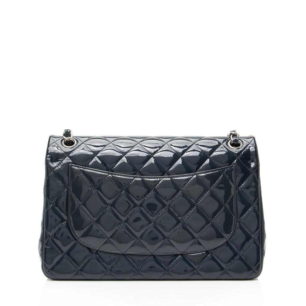 Chanel Patent Leather Classic Jumbo Double Flap Bag (SHF-23196)