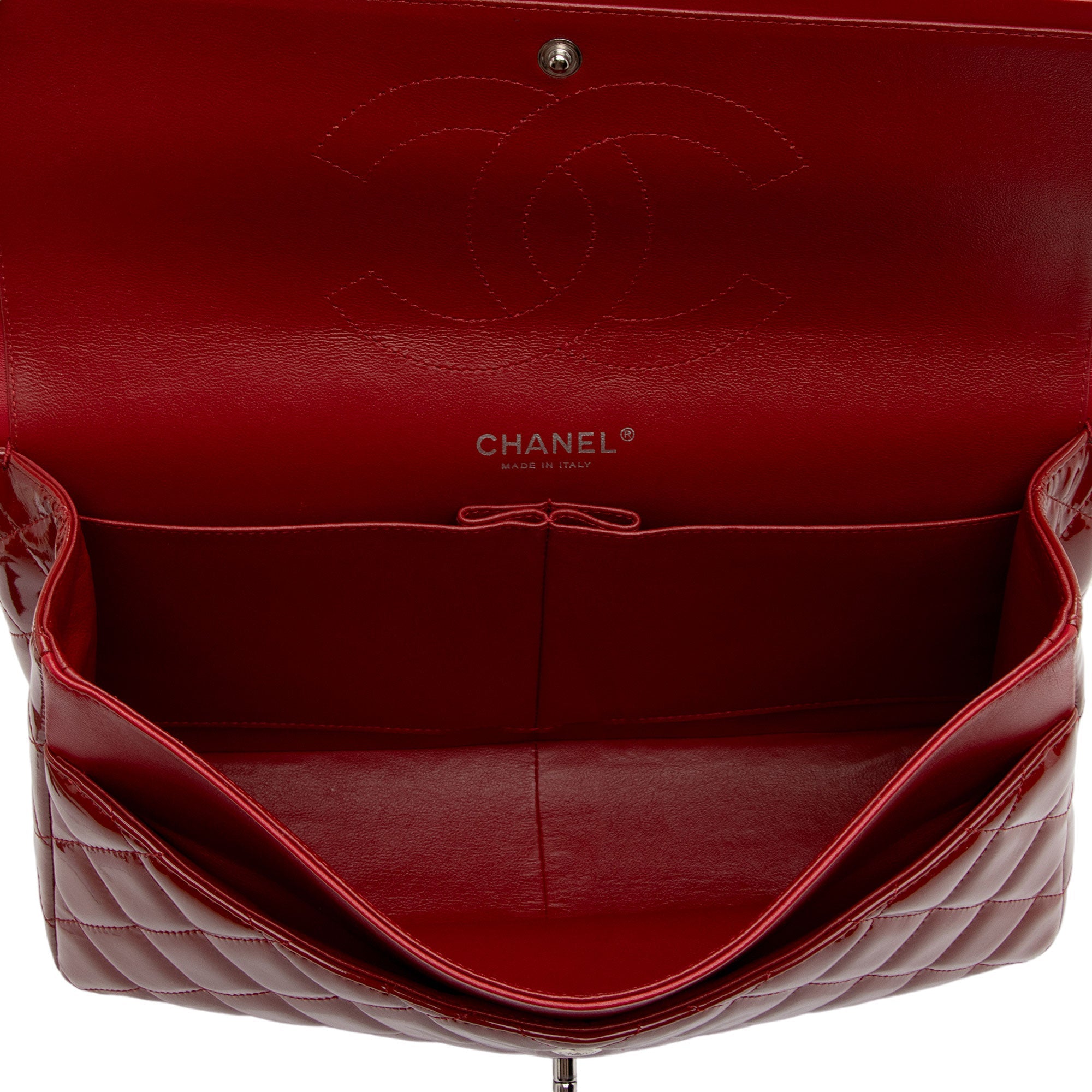 Chanel Patent Leather Classic Jumbo Double Flap Bag