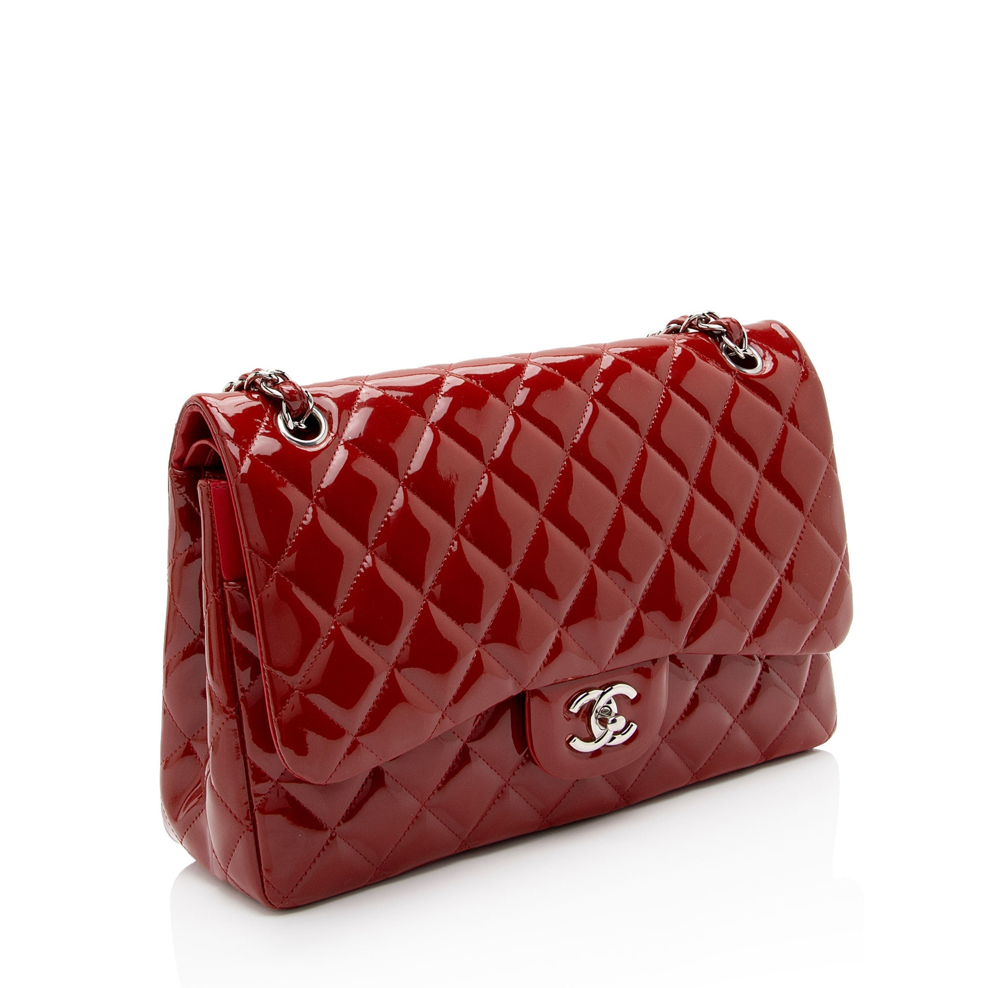Chanel Patent Leather Classic Jumbo Double Flap Bag