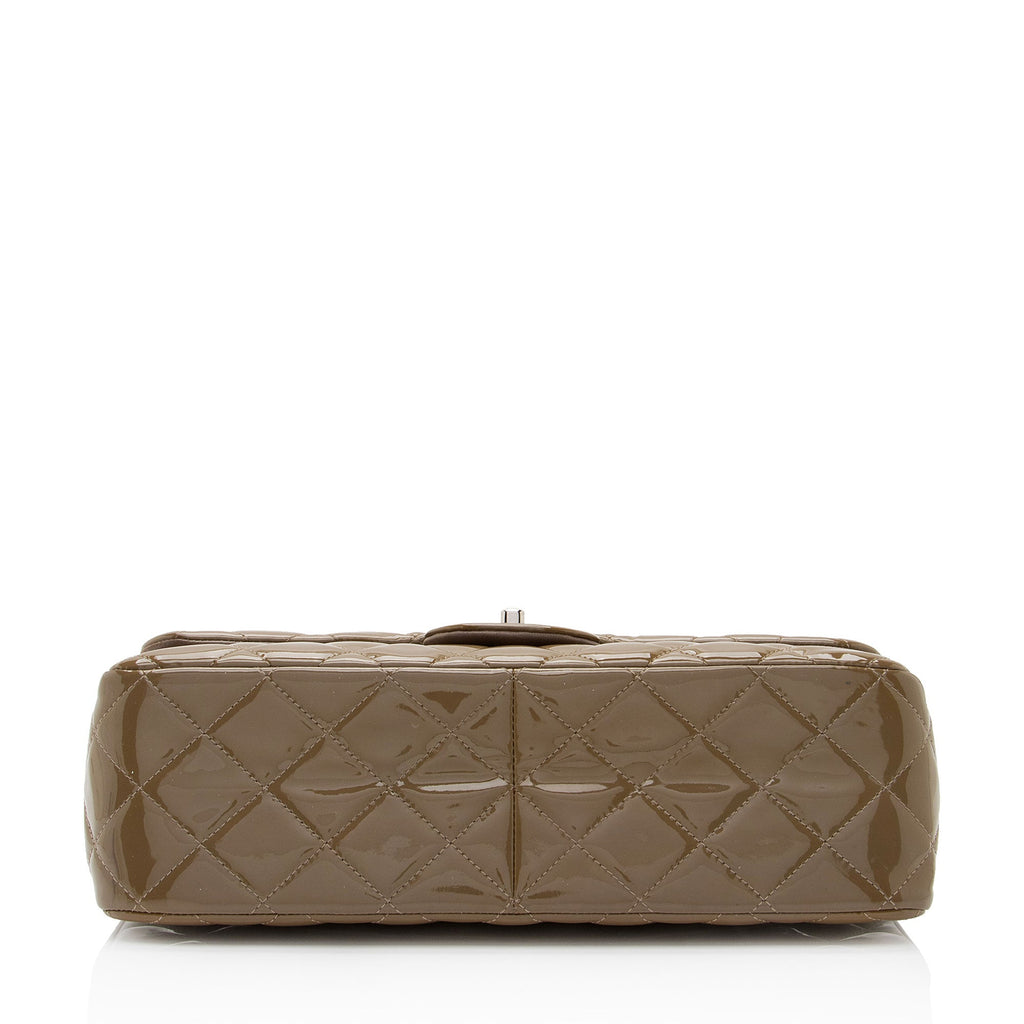 Chanel Patent Leather Classic Jumbo Double Flap Bag (SHF-jE6UCt)