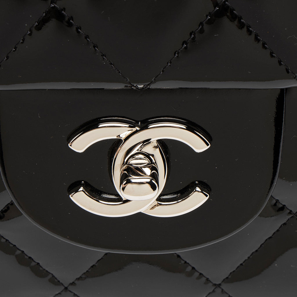 Chanel Patent Leather Classic Jumbo Double Flap Bag
