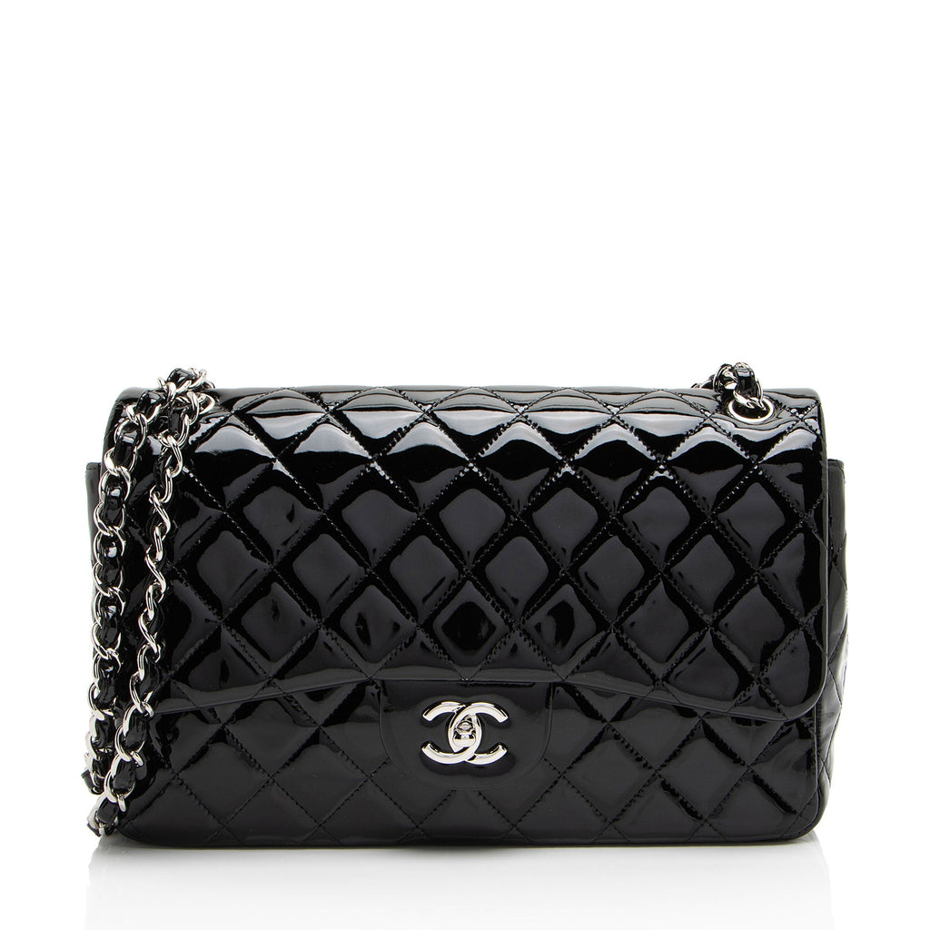 Chanel Patent Leather Classic Jumbo Double Flap Bag