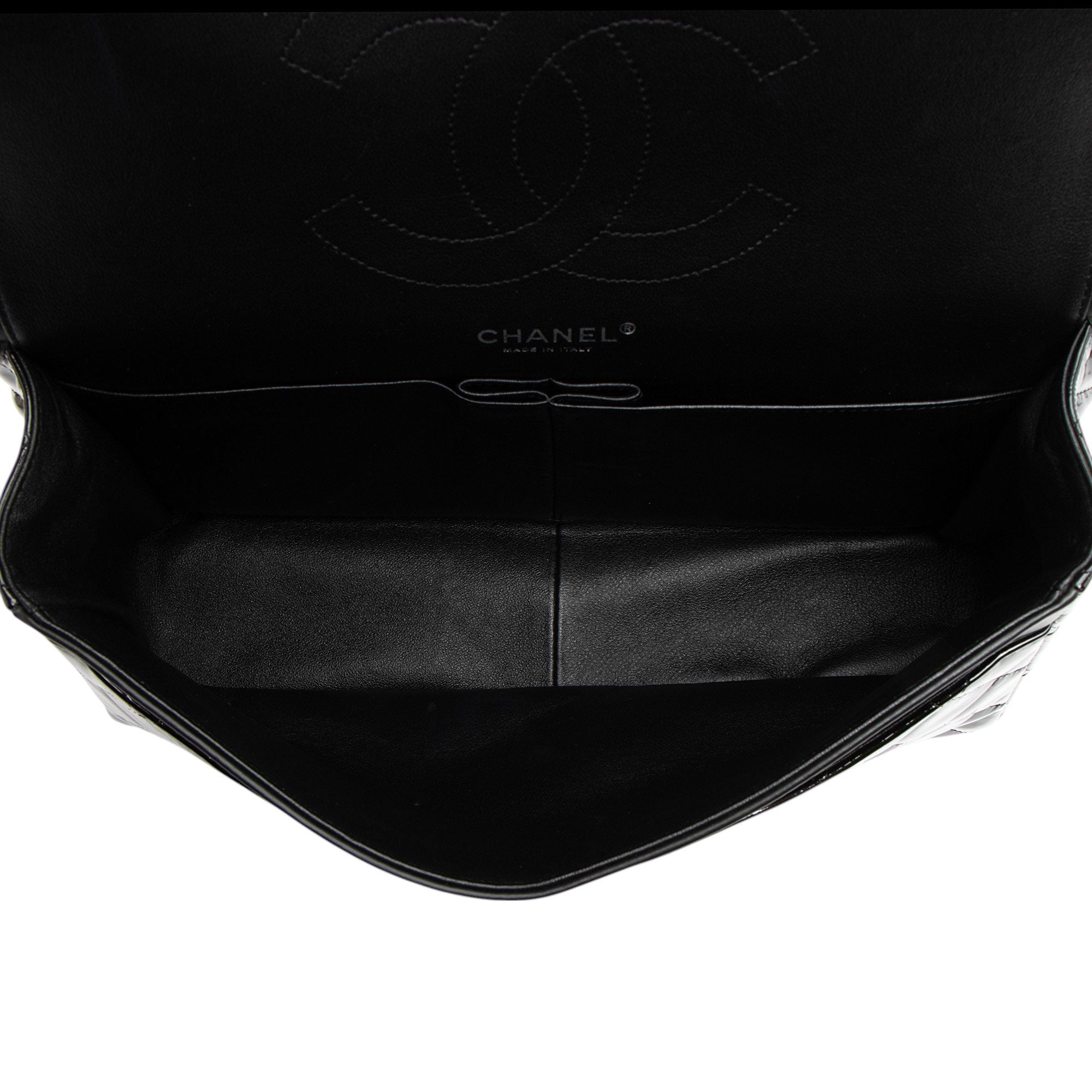 Chanel Patent Leather Classic Jumbo Double Flap Bag