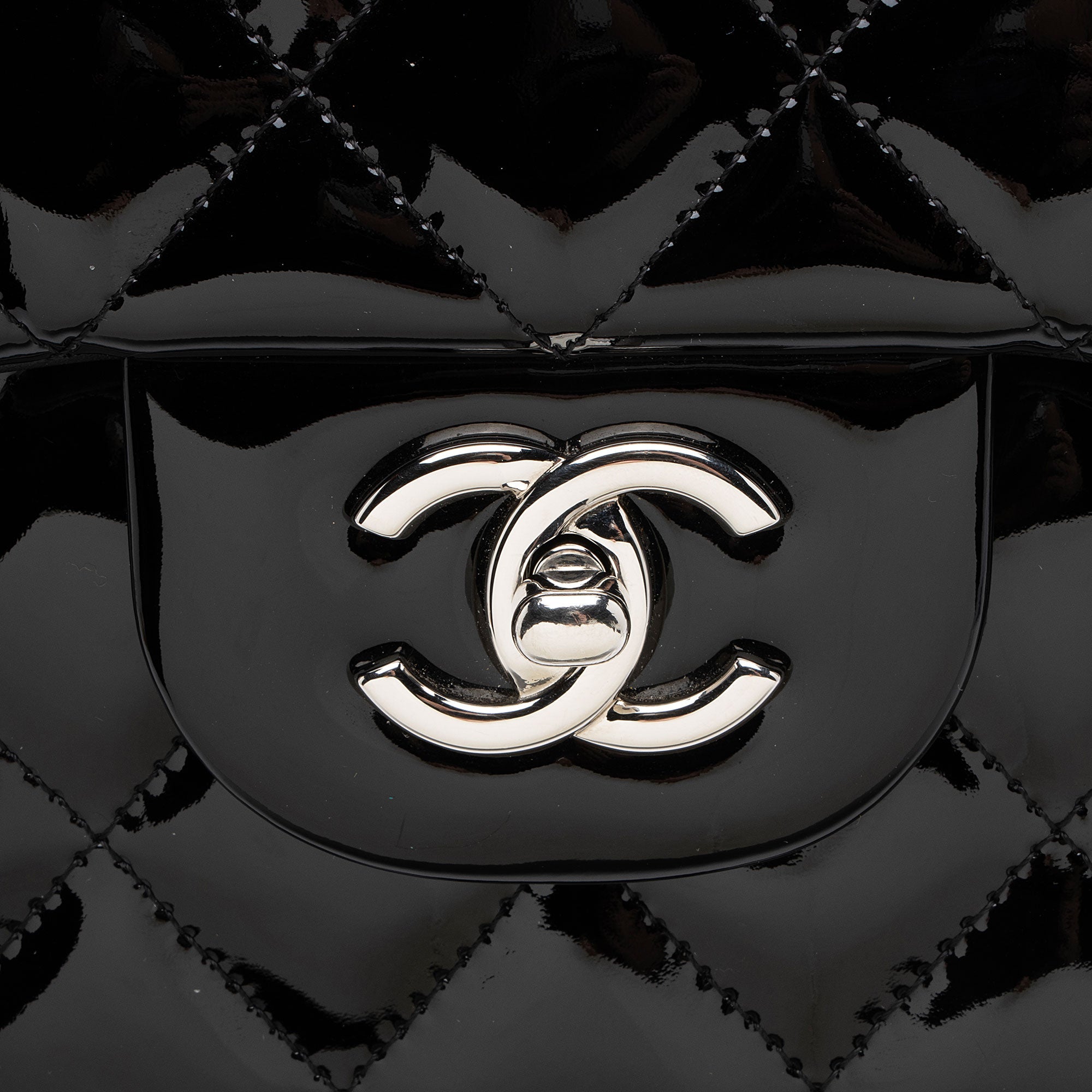 Chanel Patent Leather Classic Jumbo Double Flap Bag