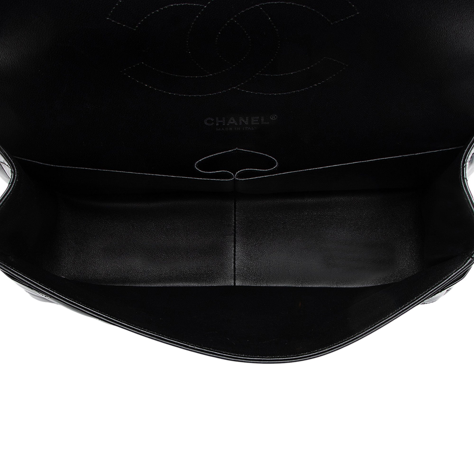 Chanel Patent Leather Classic Jumbo Double Flap Bag