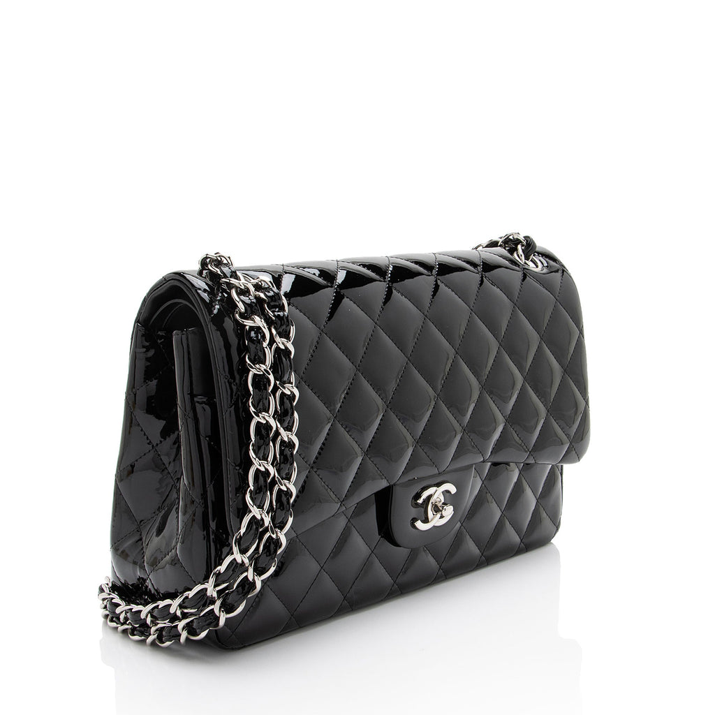 Chanel Patent Leather Classic Jumbo Double Flap Bag