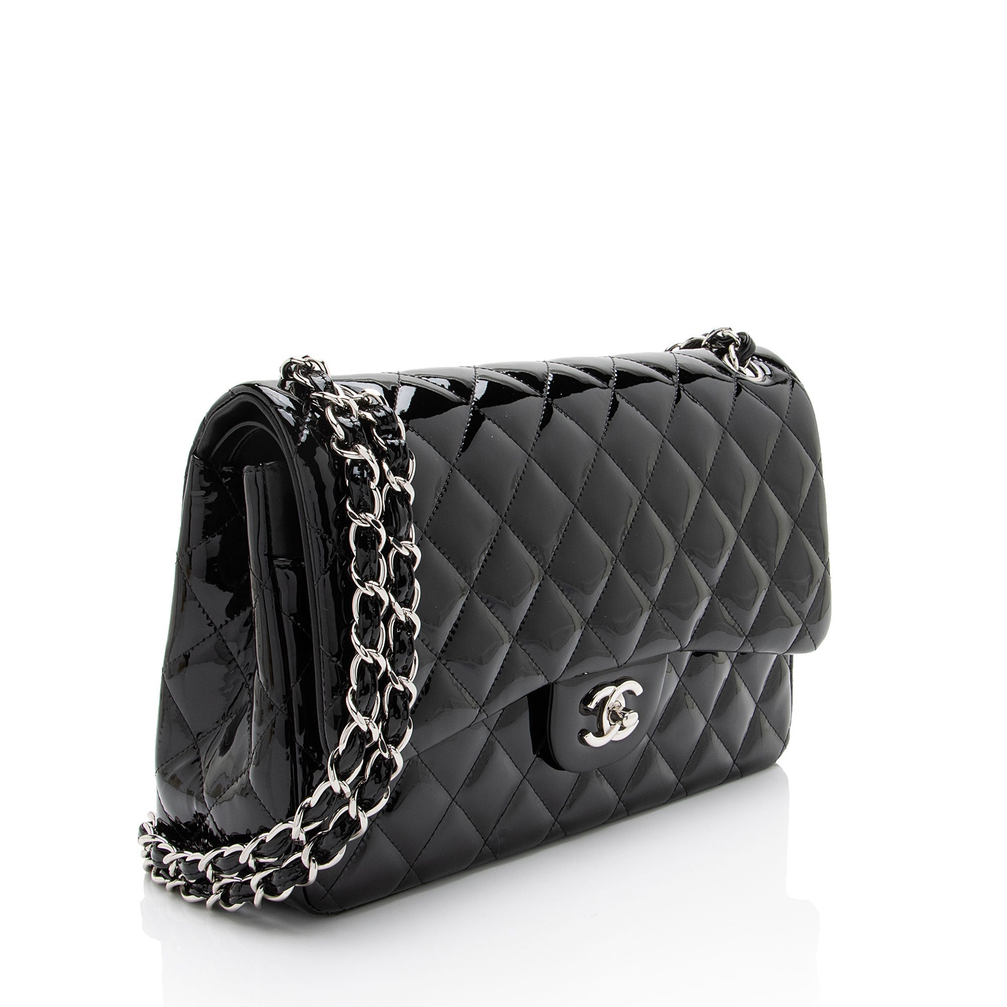 Chanel Patent Leather Classic Jumbo Double Flap Bag