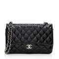 Chanel Patent Leather Classic Jumbo Double Flap Shoulder Bag (SHF-19063)
