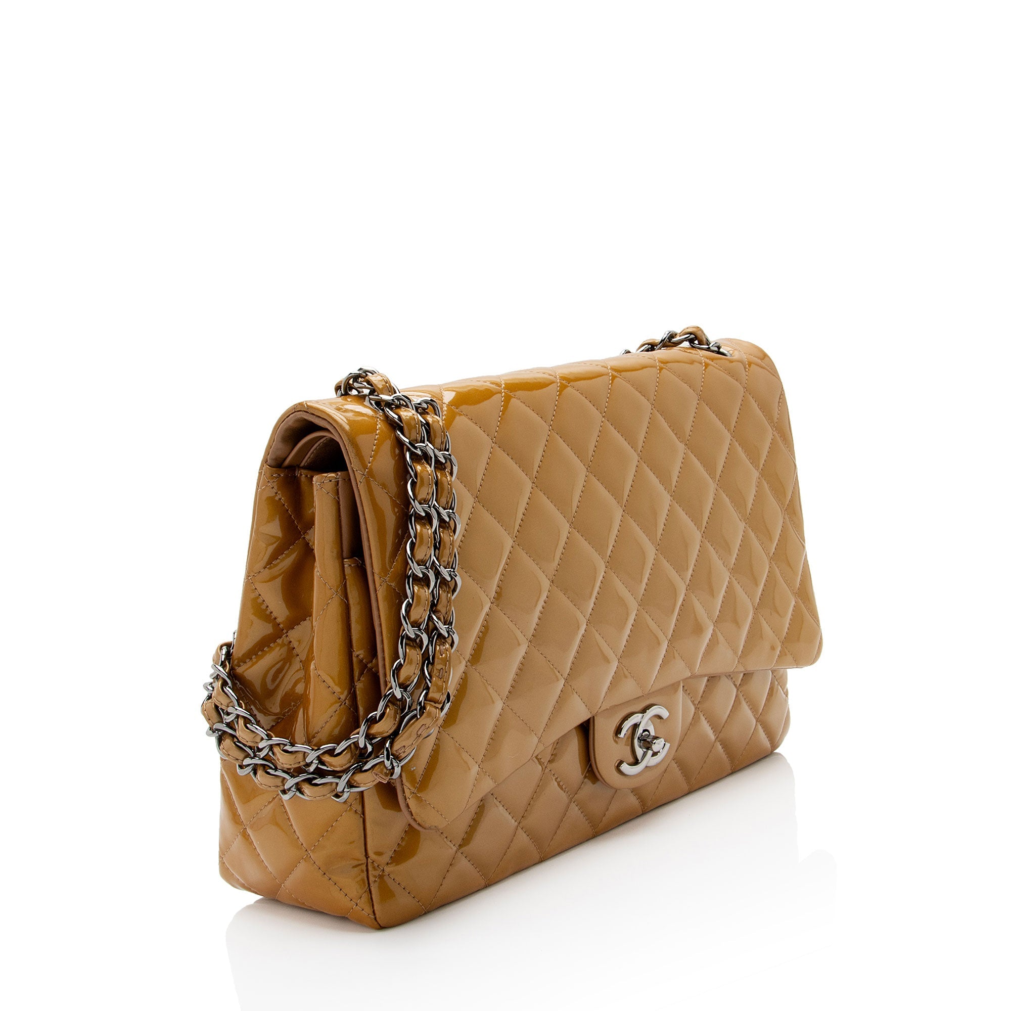 Chanel Patent Leather Classic Maxi Double Flap Bag