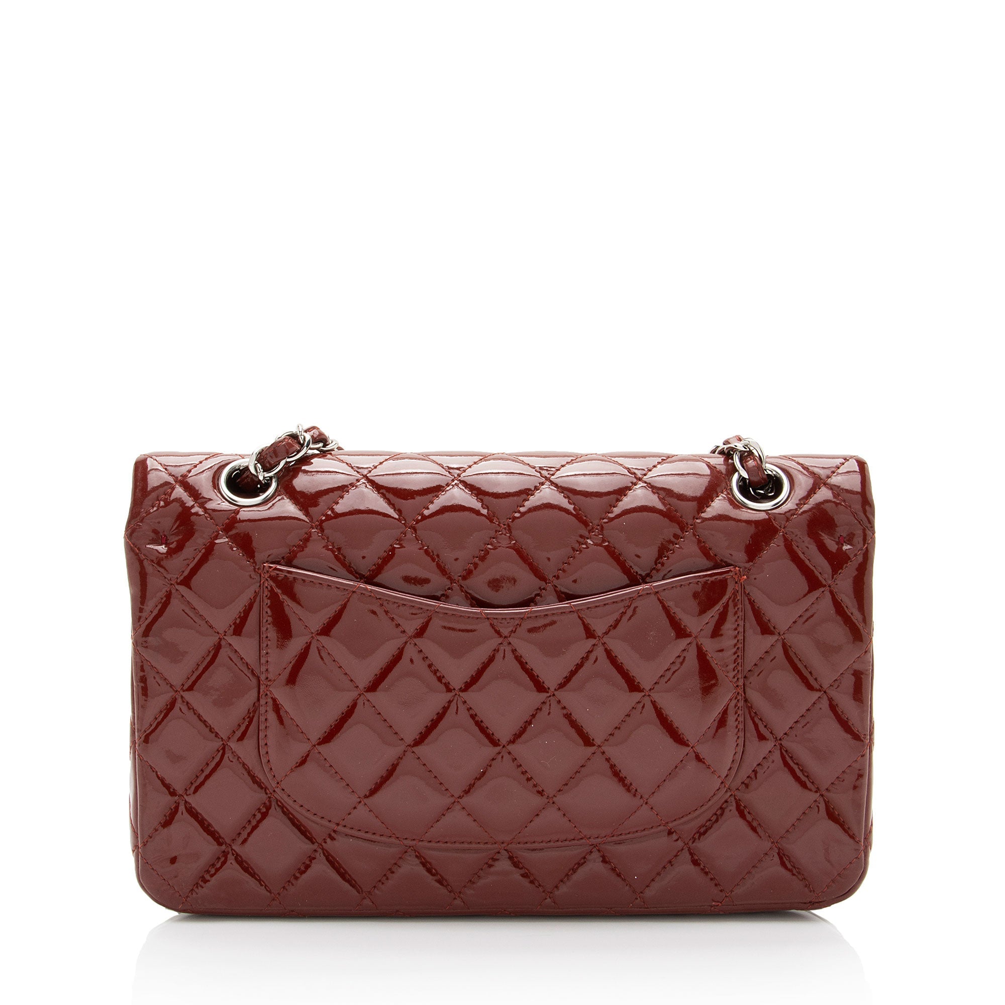 Chanel Patent Leather Classic Medium Double Flap Bag (SHF-BwsnL1)