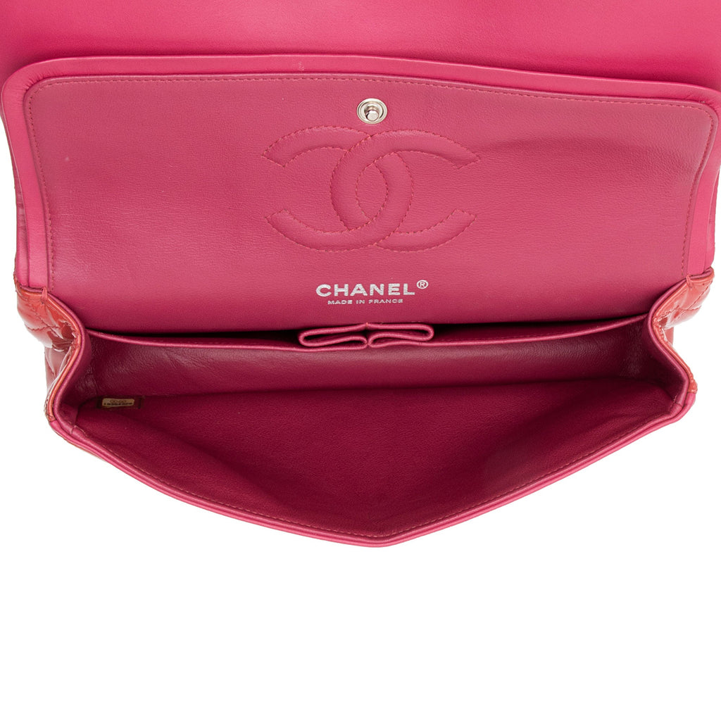 Chanel Patent Leather Classic Medium Double Flap Bag (SHF-4dhv1Q)