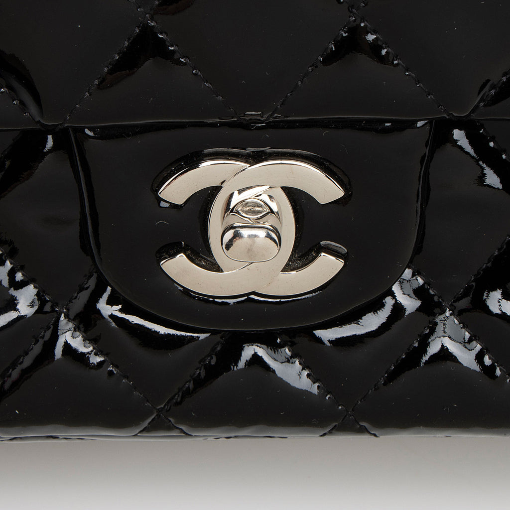 Chanel Patent Leather Classic Medium Double Flap Bag