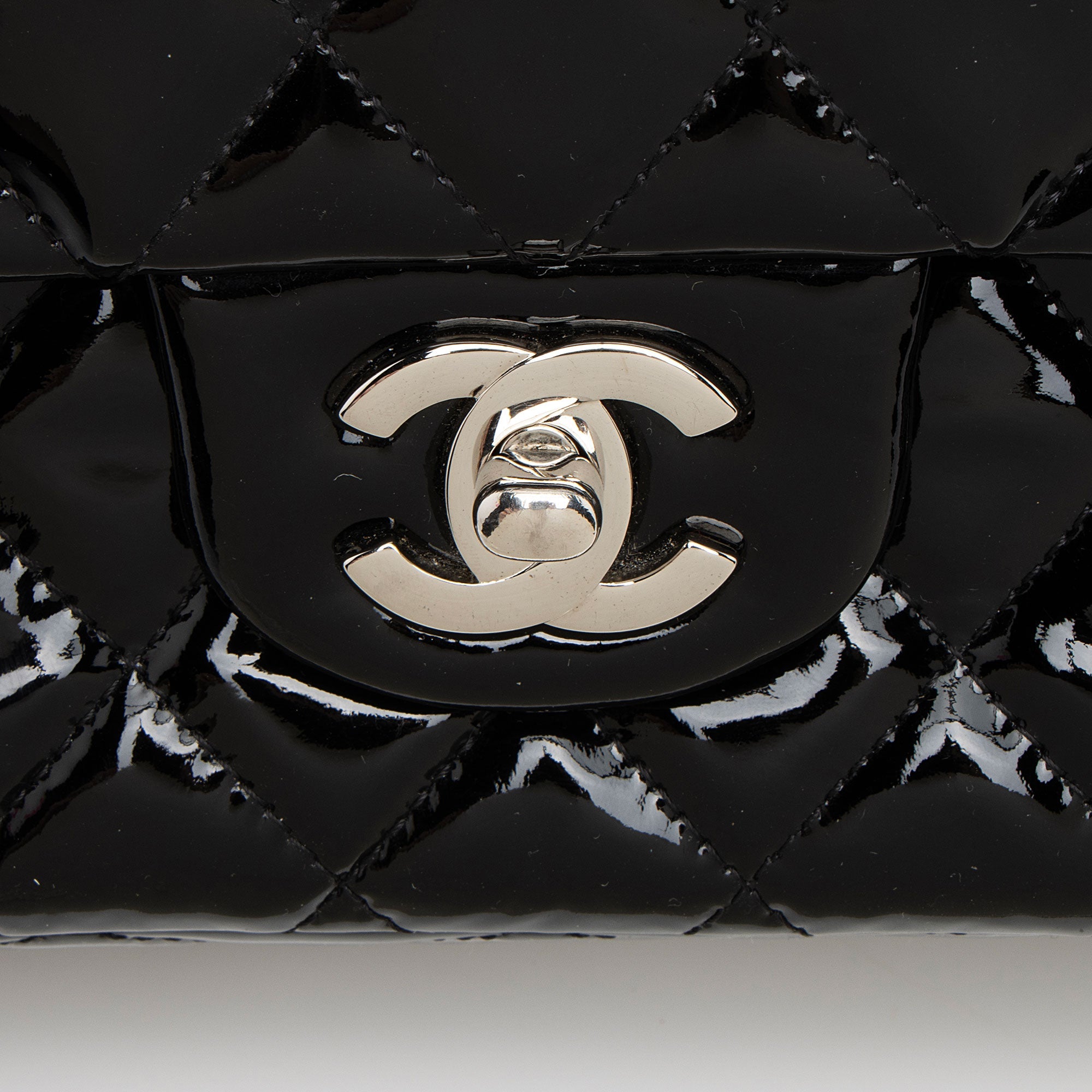Chanel Patent Leather Classic Medium Double Flap Bag