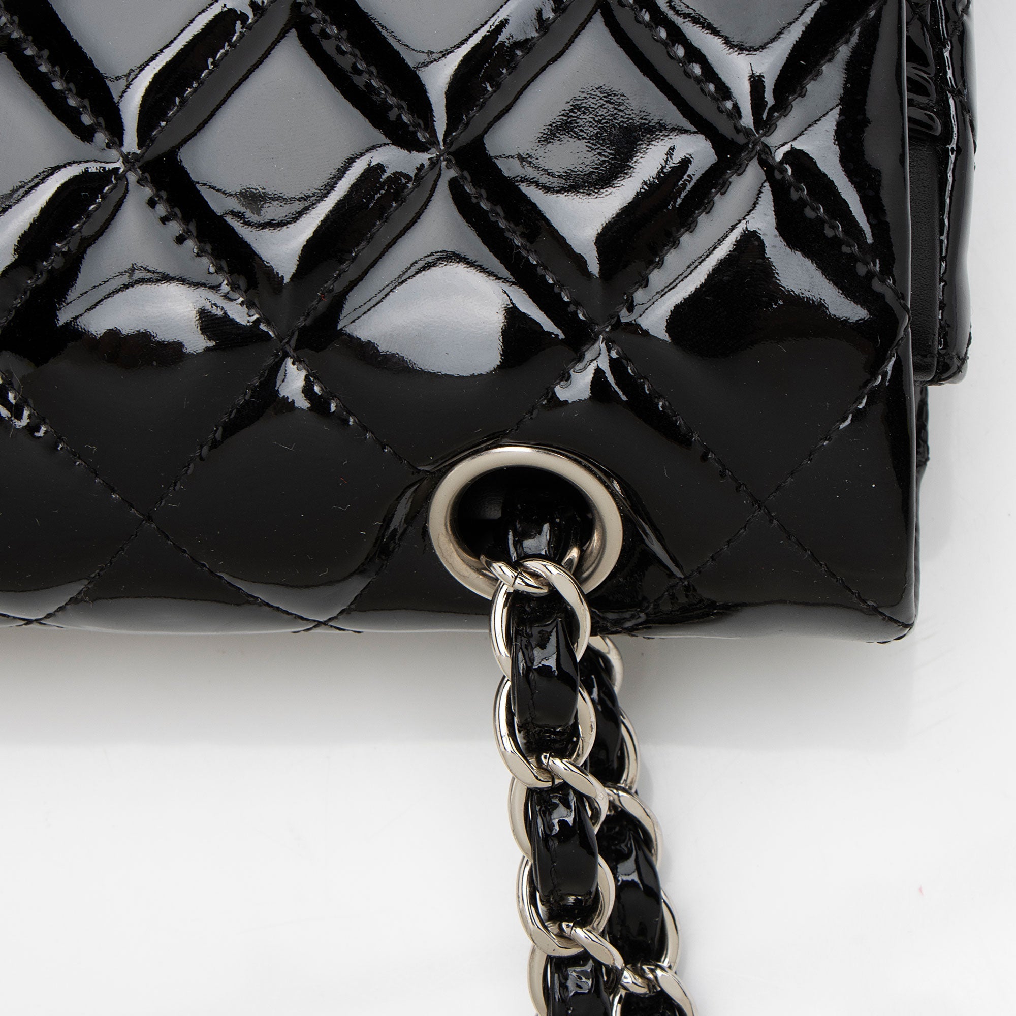 Chanel Patent Leather Classic Medium Double Flap Bag