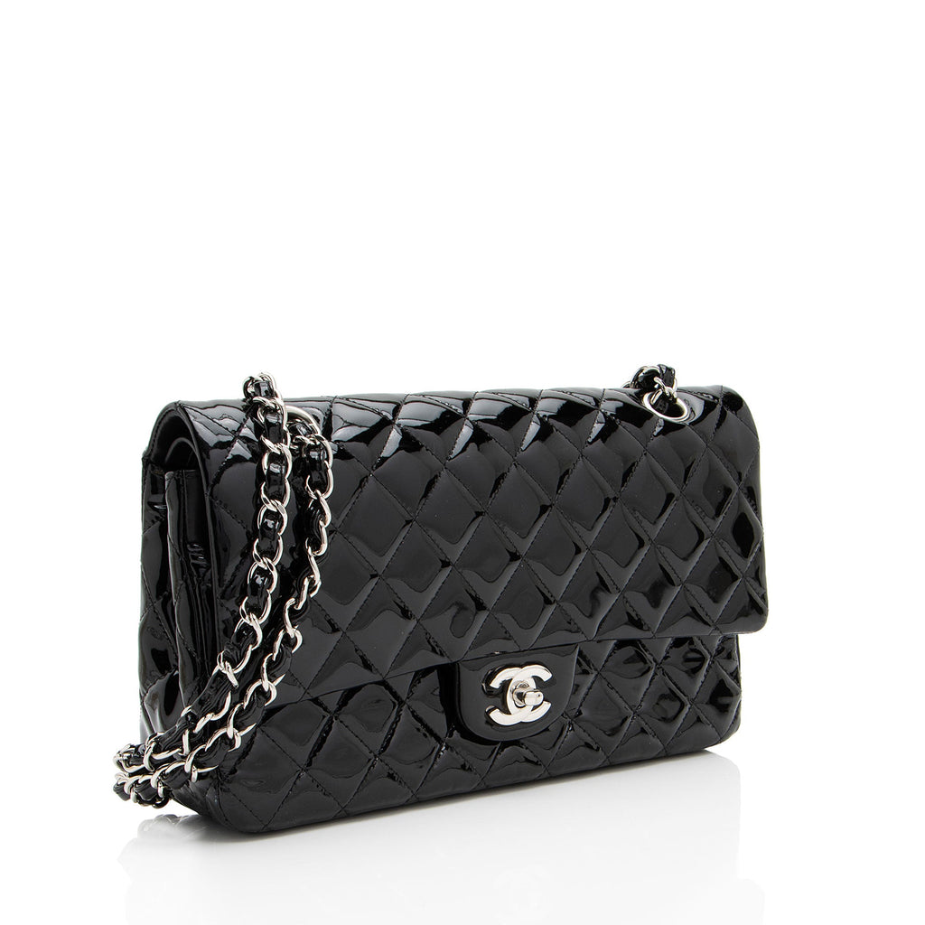 Chanel Patent Leather Classic Medium Double Flap Bag