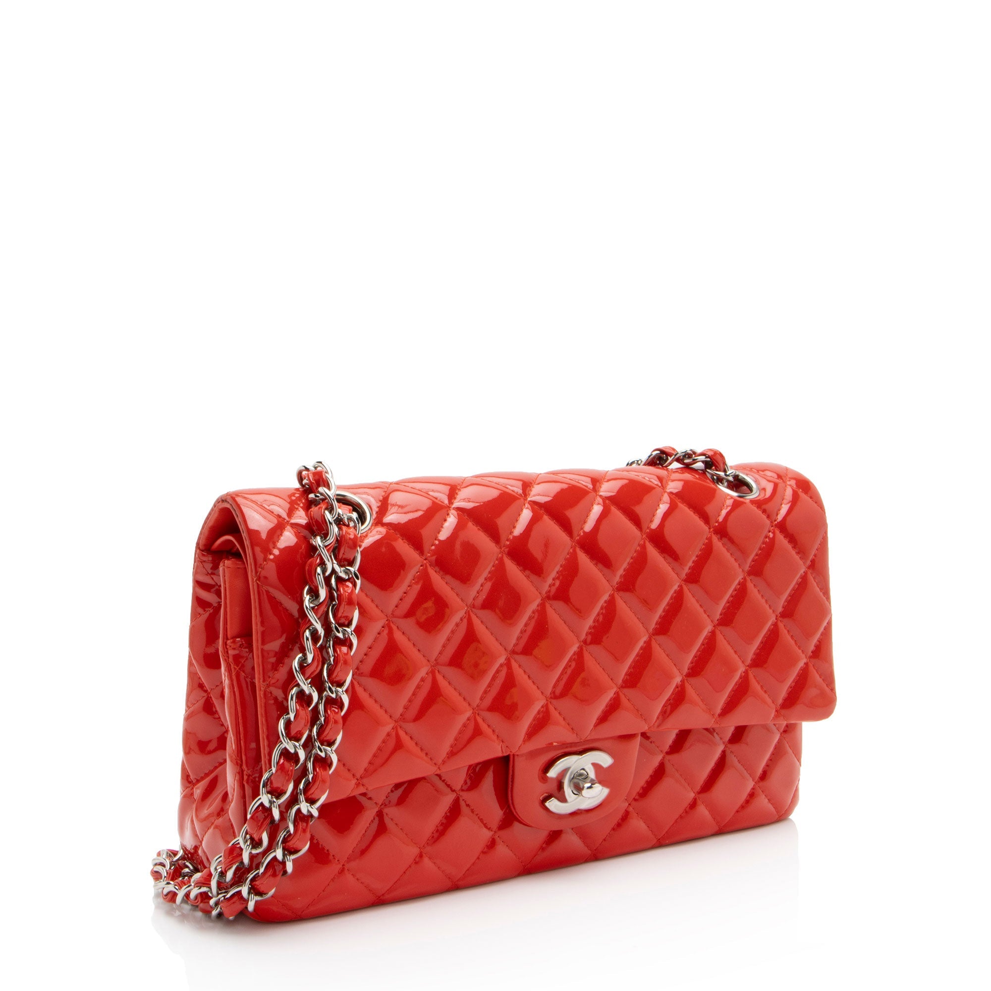 Chanel Patent Leather Classic Medium Double Flap Bag (SHF-N0PJ3H)