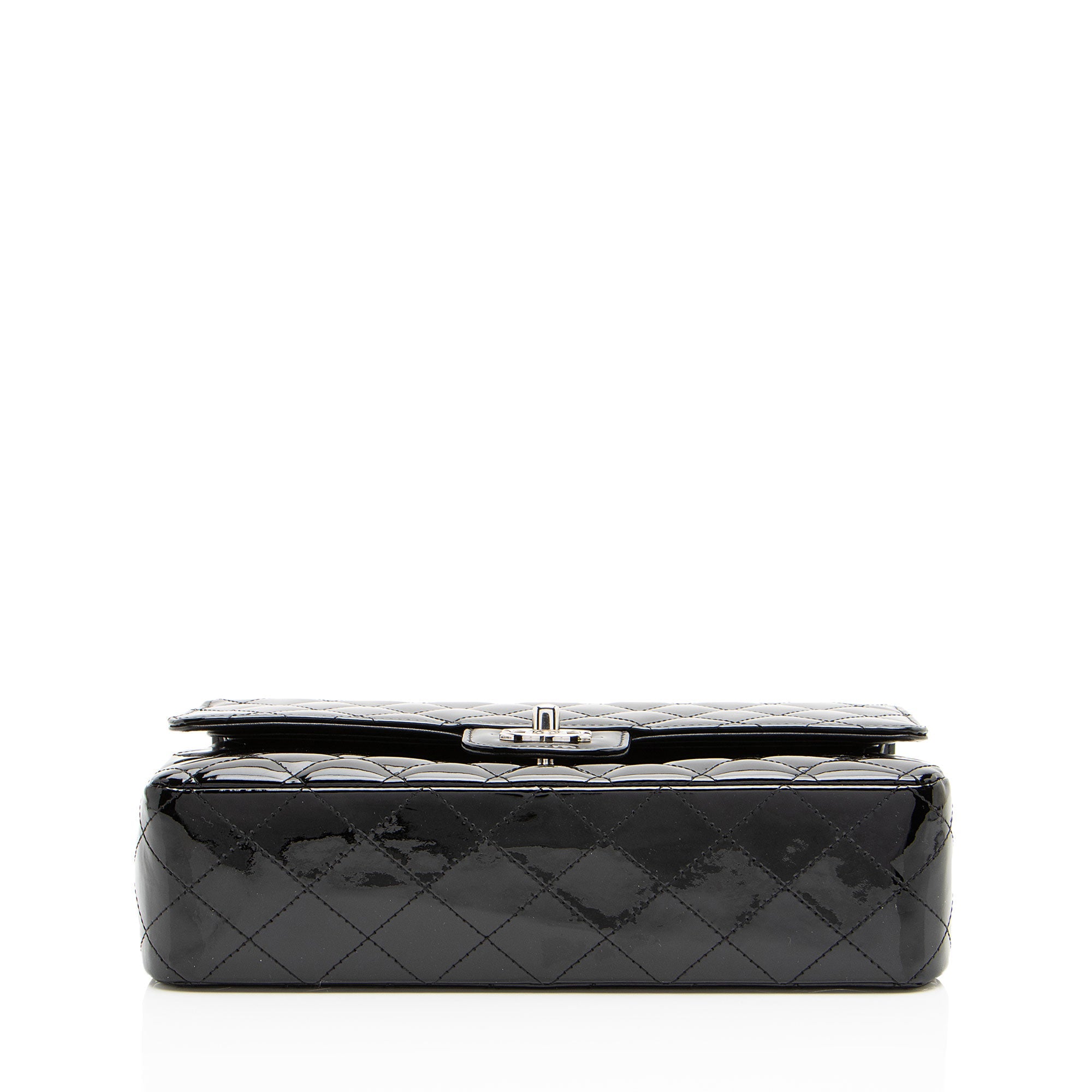 Chanel Patent Leather Classic Medium Double Flap Bag (SHF-XaMpG8)