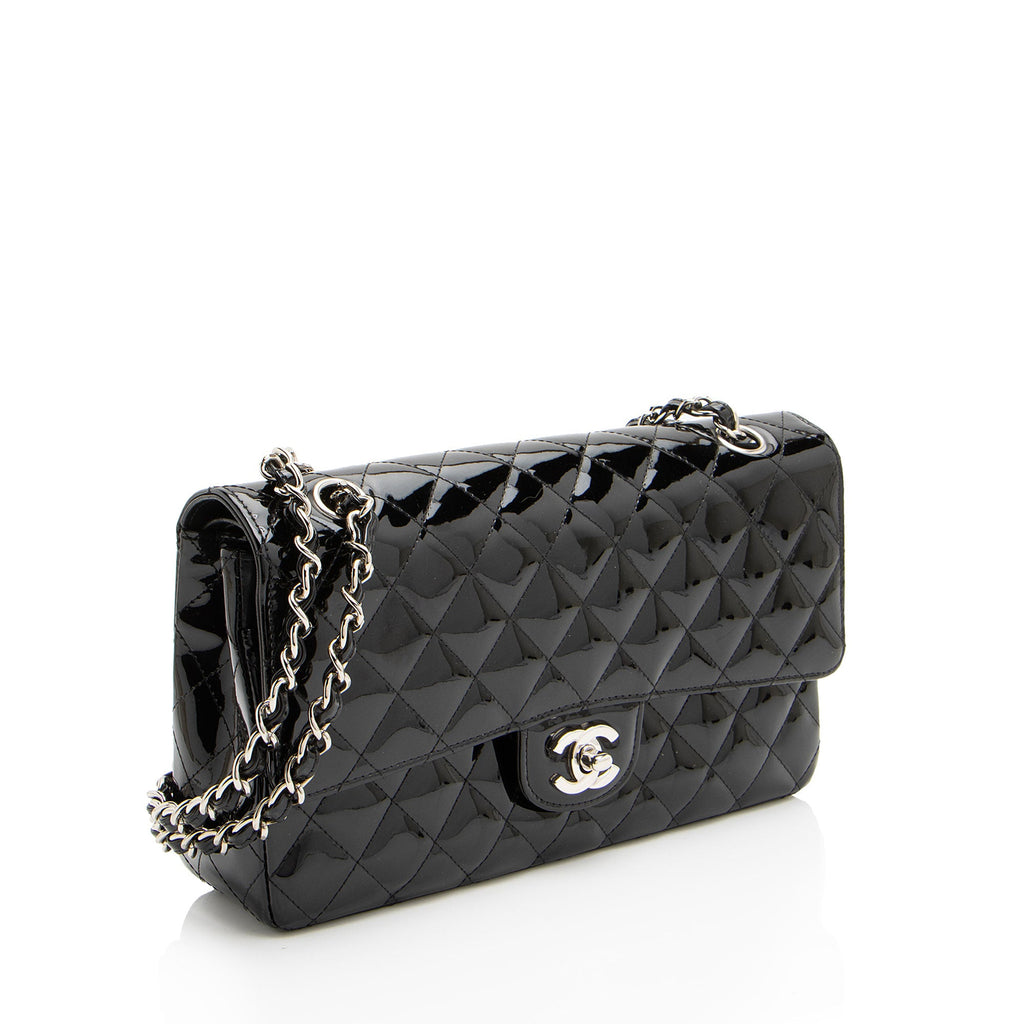 Chanel Patent Leather Classic Medium Double Flap Bag (SHF-XaMpG8)