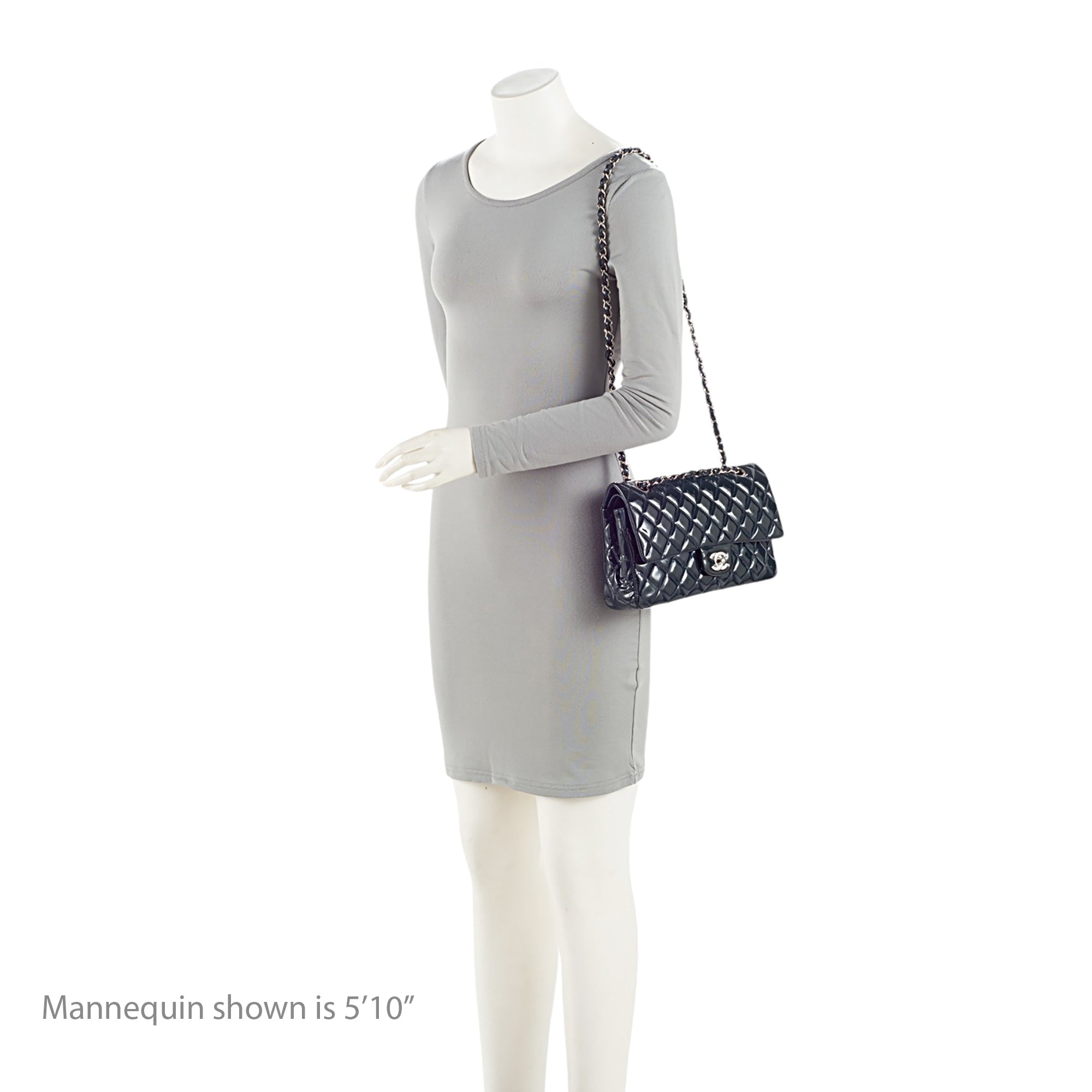 Chanel Patent Leather Classic Medium Double Flap Bag (SHF-lLuqxa)