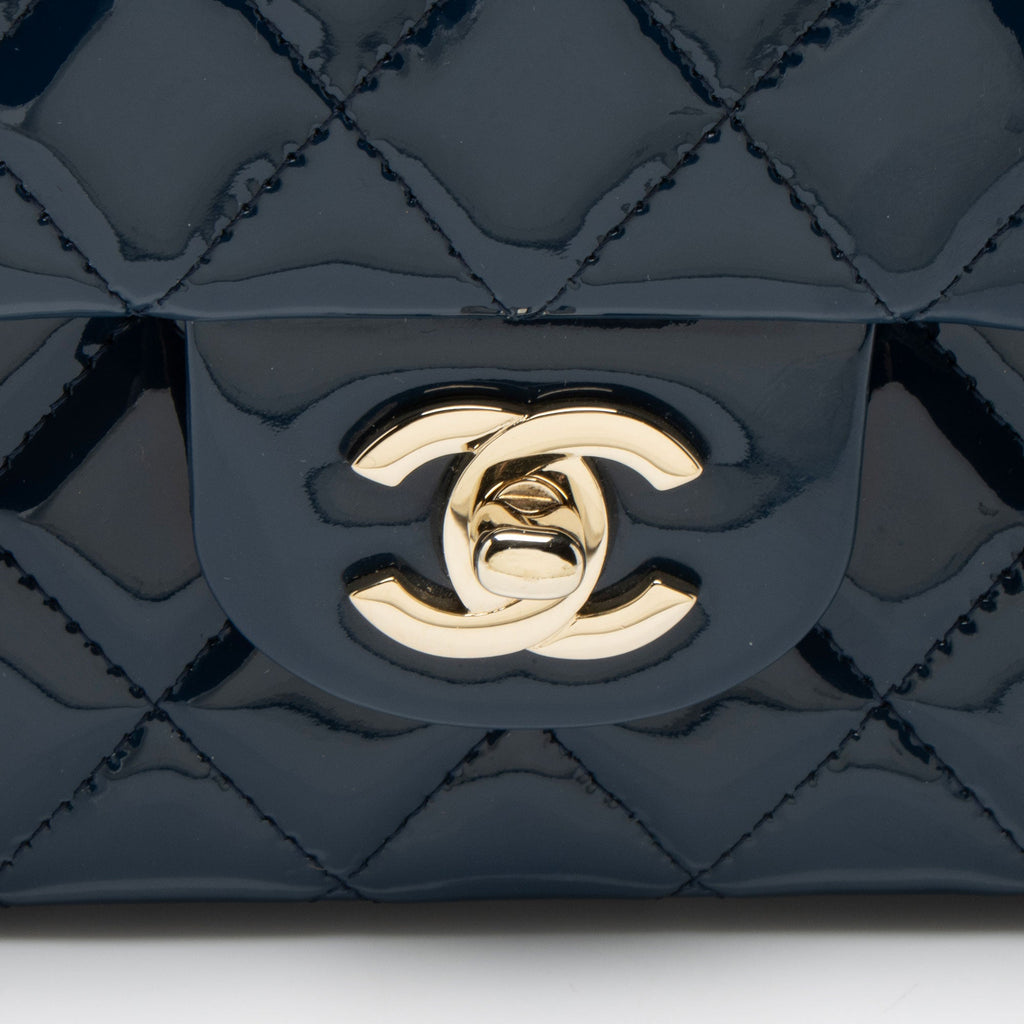 Chanel Patent Leather Classic Medium Double Flap Bag