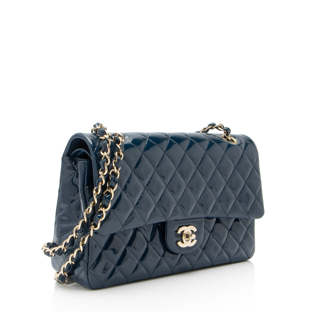 Chanel Patent Leather Classic Medium Double Flap Bag