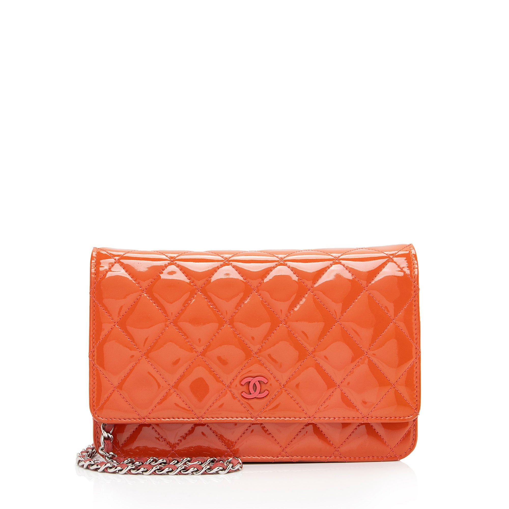 Chanel Patent Leather Classic Wallet on Chain (SHF-JIB4Sf)