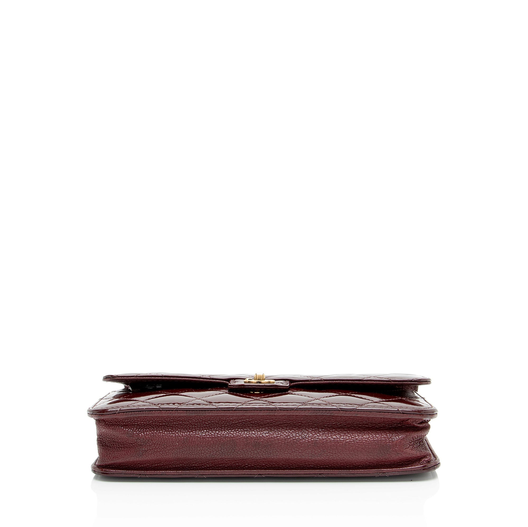 Chanel Patent Leather Eyelet CC Wallet on Chain