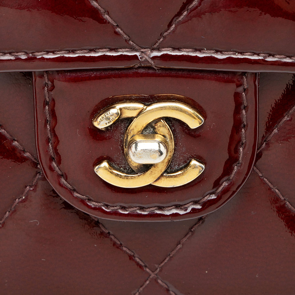 Chanel Patent Leather Eyelet CC Wallet on Chain
