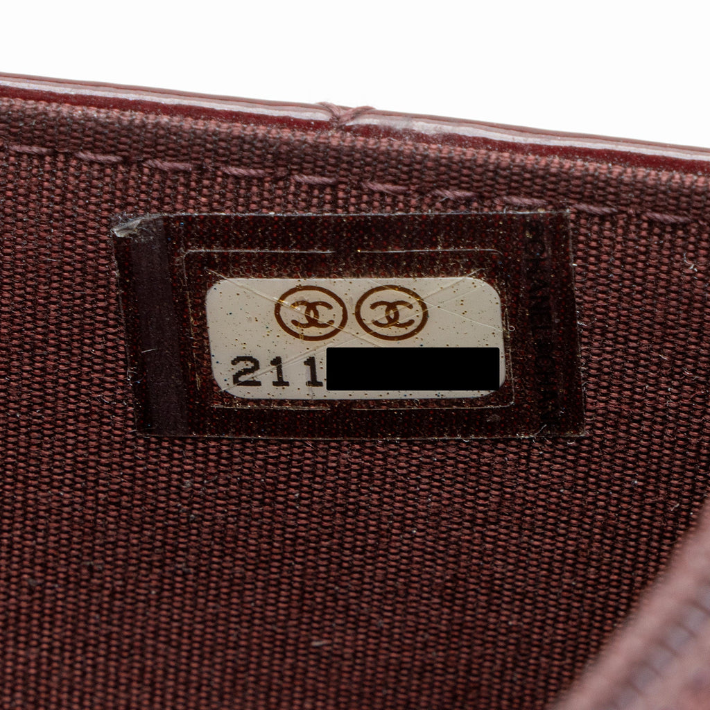 Chanel Patent Leather Eyelet CC Wallet on Chain
