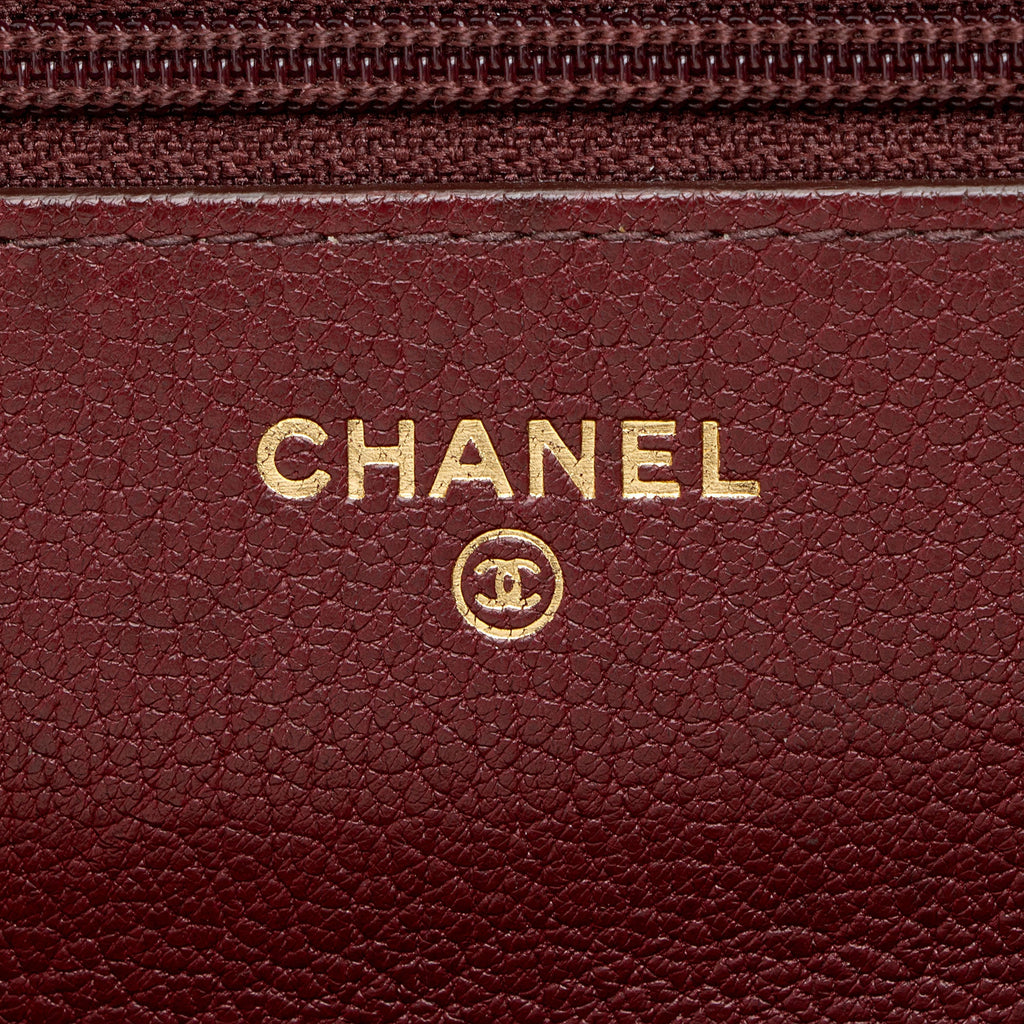 Chanel Patent Leather Eyelet CC Wallet on Chain