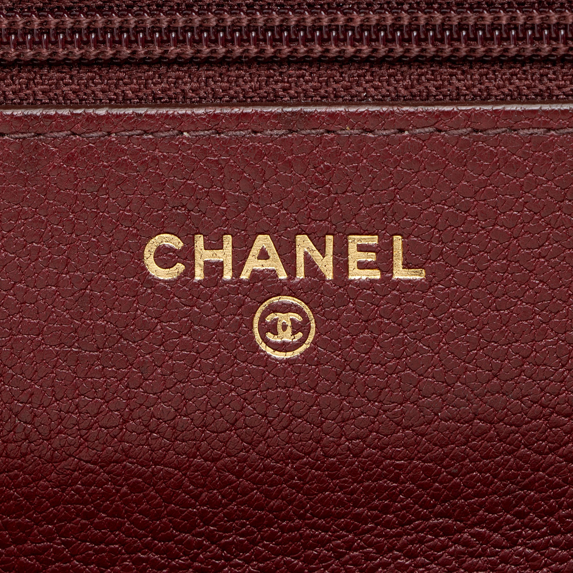 Chanel Patent Leather Eyelet CC Wallet on Chain
