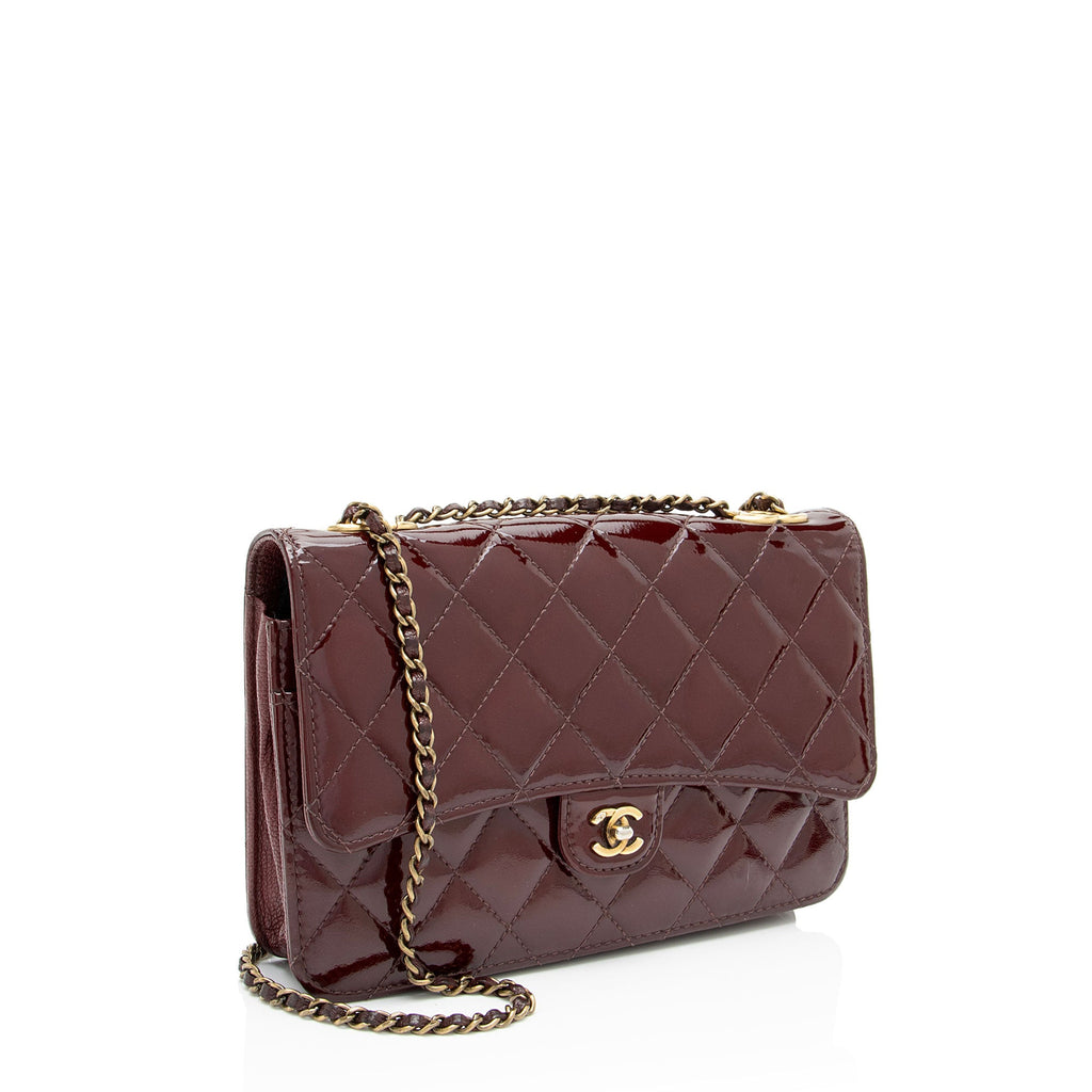 Chanel Patent Leather Eyelet CC Wallet on Chain