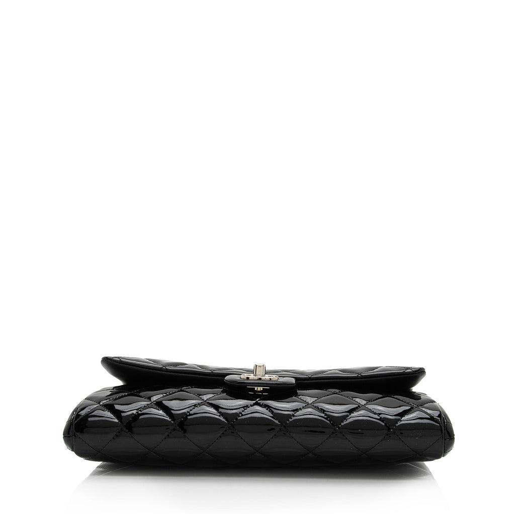 Chanel Patent Leather Flap Clutch on Chain (SHF-9c9WQx)