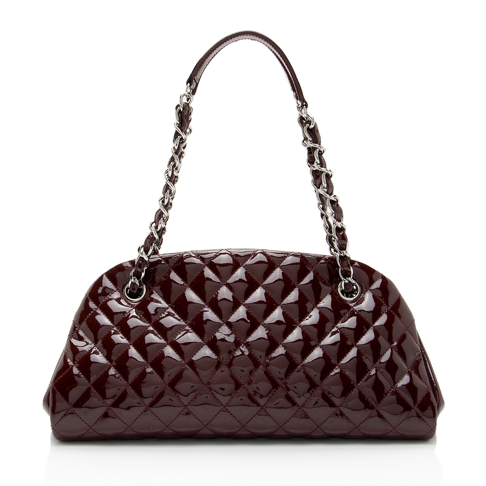 Chanel Patent Leather Just Mademoiselle Bowler Bag (SHF-HKPpy4)