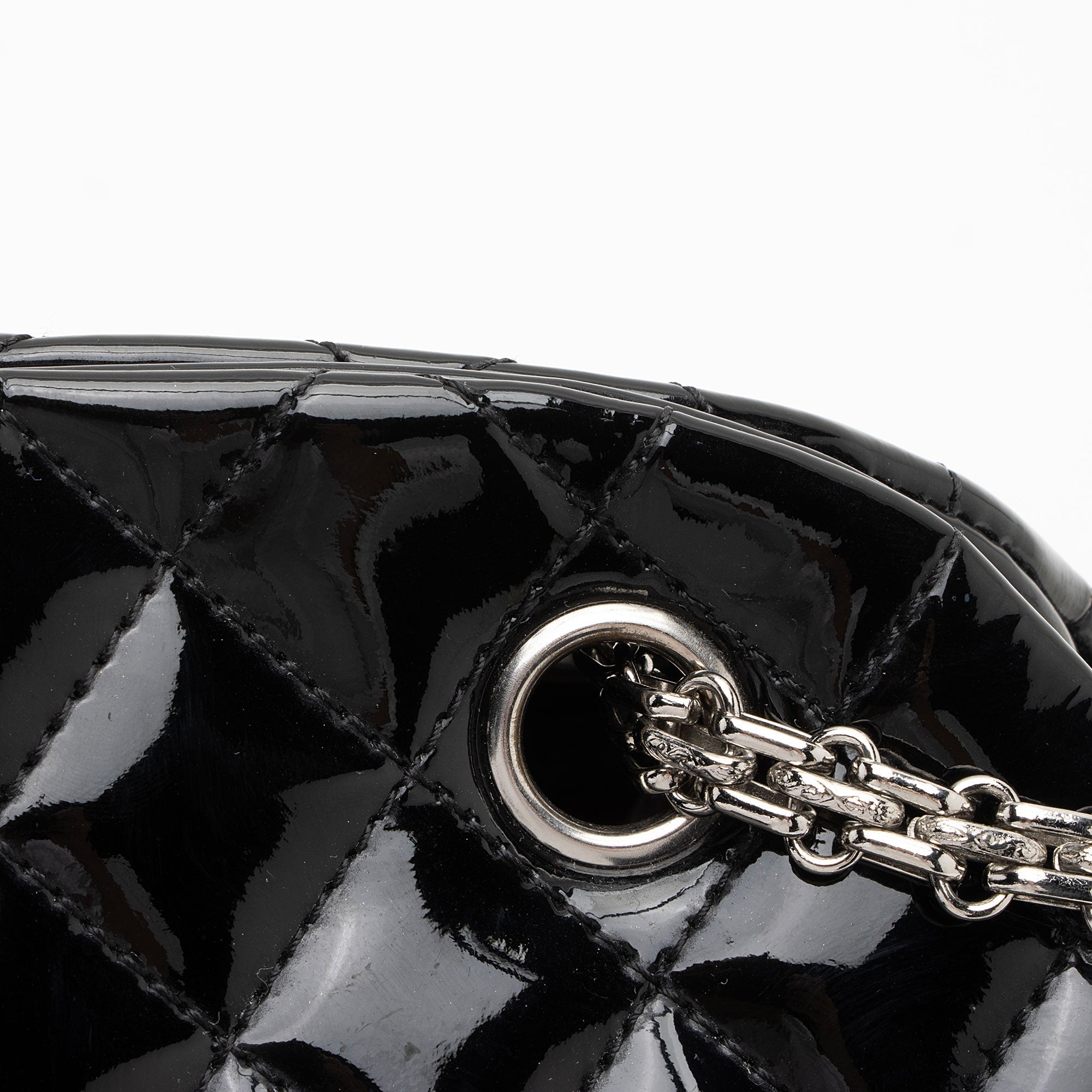 Chanel Patent Leather Just Mademoiselle Bowler Bag (SHF-HYGAdd)